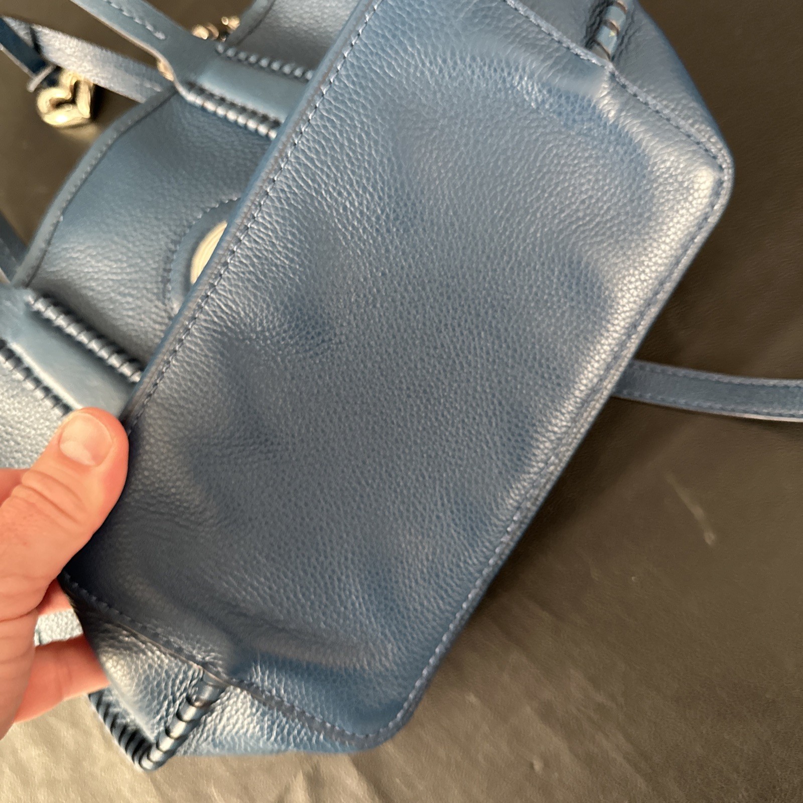 Brighton Ferrara Collection Women’s Leather Shoulder Bag Purse Navy Blue
