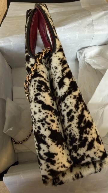 NEW CHANEL Dalmatian Print Small Shopping Bag 26A Pony Hair GHW Full Set Rare