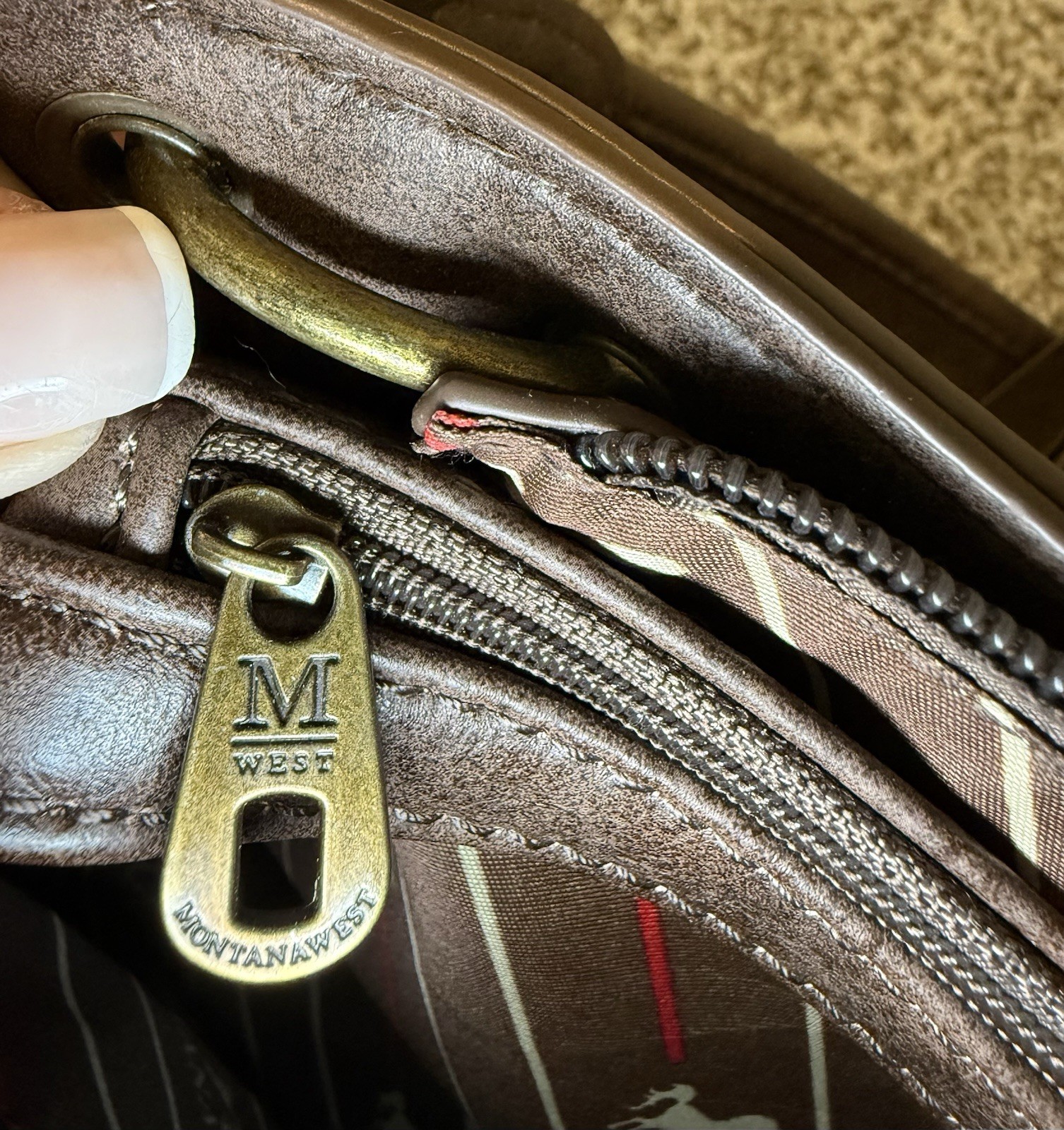 Montana West Select Western Shoulder Bag Buckle Chain Handle Brown Purse