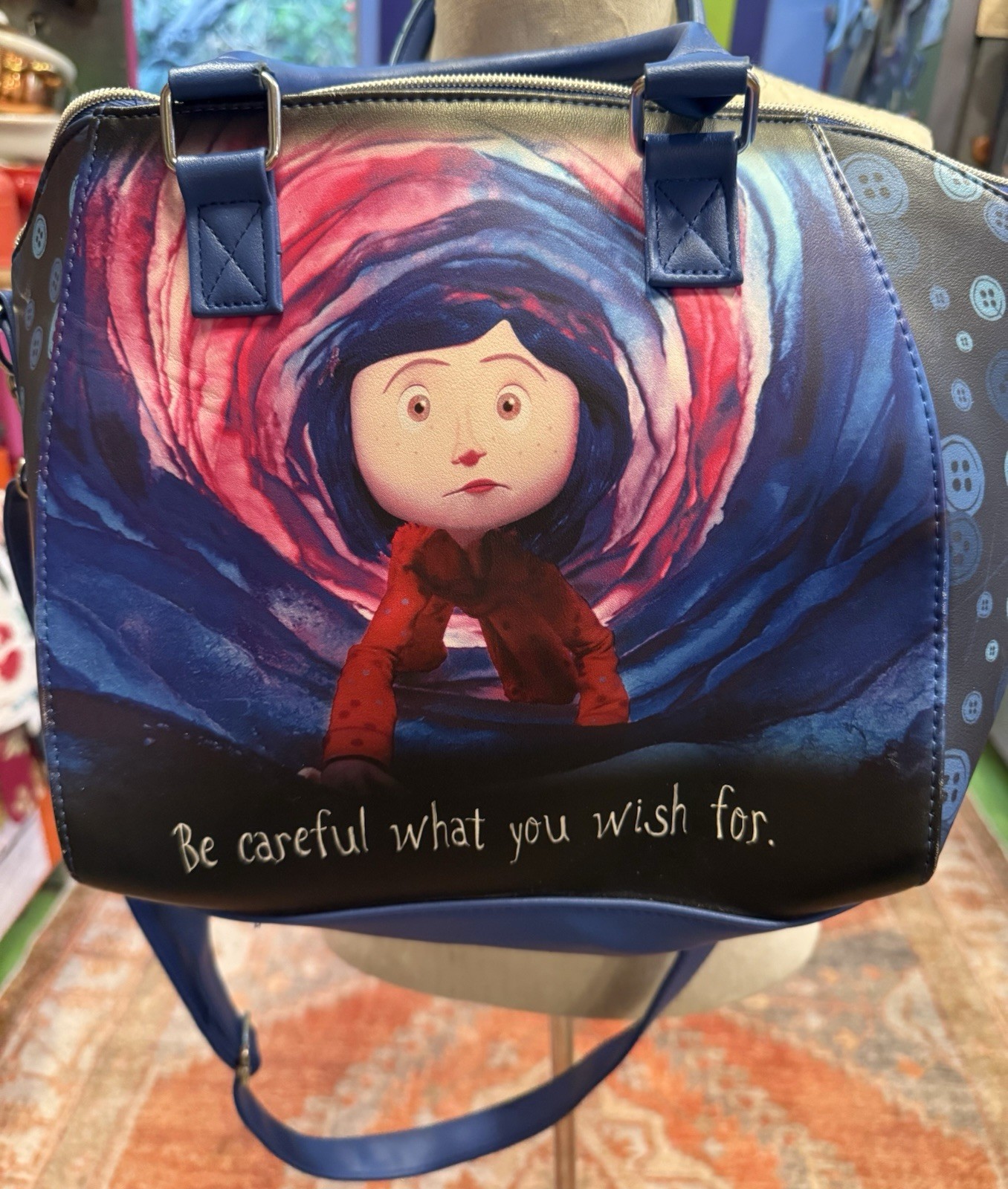 CORALINE Tunnel LOUNGEFLY TOTE Bag Handles & Crossbody EUC Large 11″