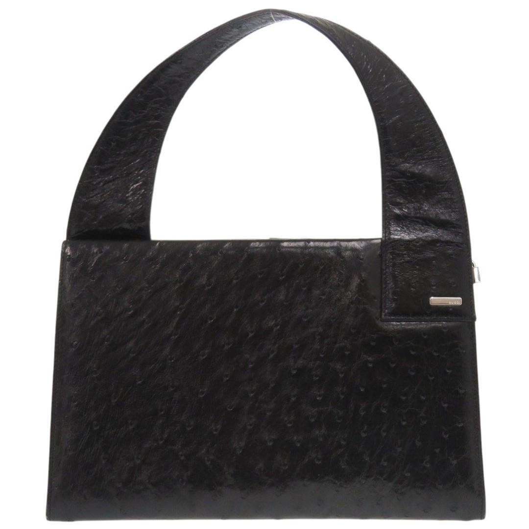 GUCCI Hand bag Ostrich Black Designer Iconic Gift Ready Authentic 28×19×5.5cm