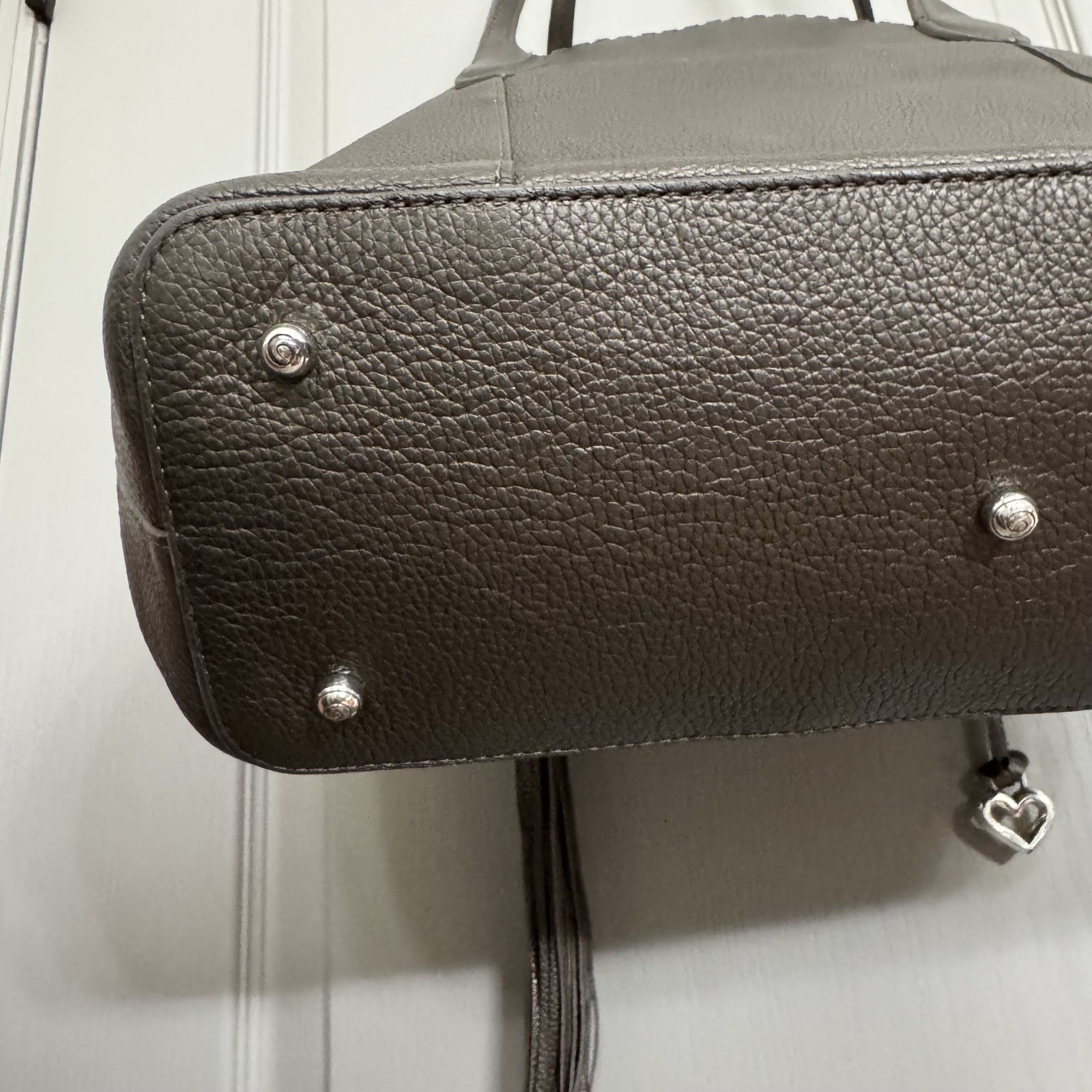 BRIGHTON FERRARA COLLECTION PEWTER GABRIELLA MEDALLION TASSELED TOTE PURSE