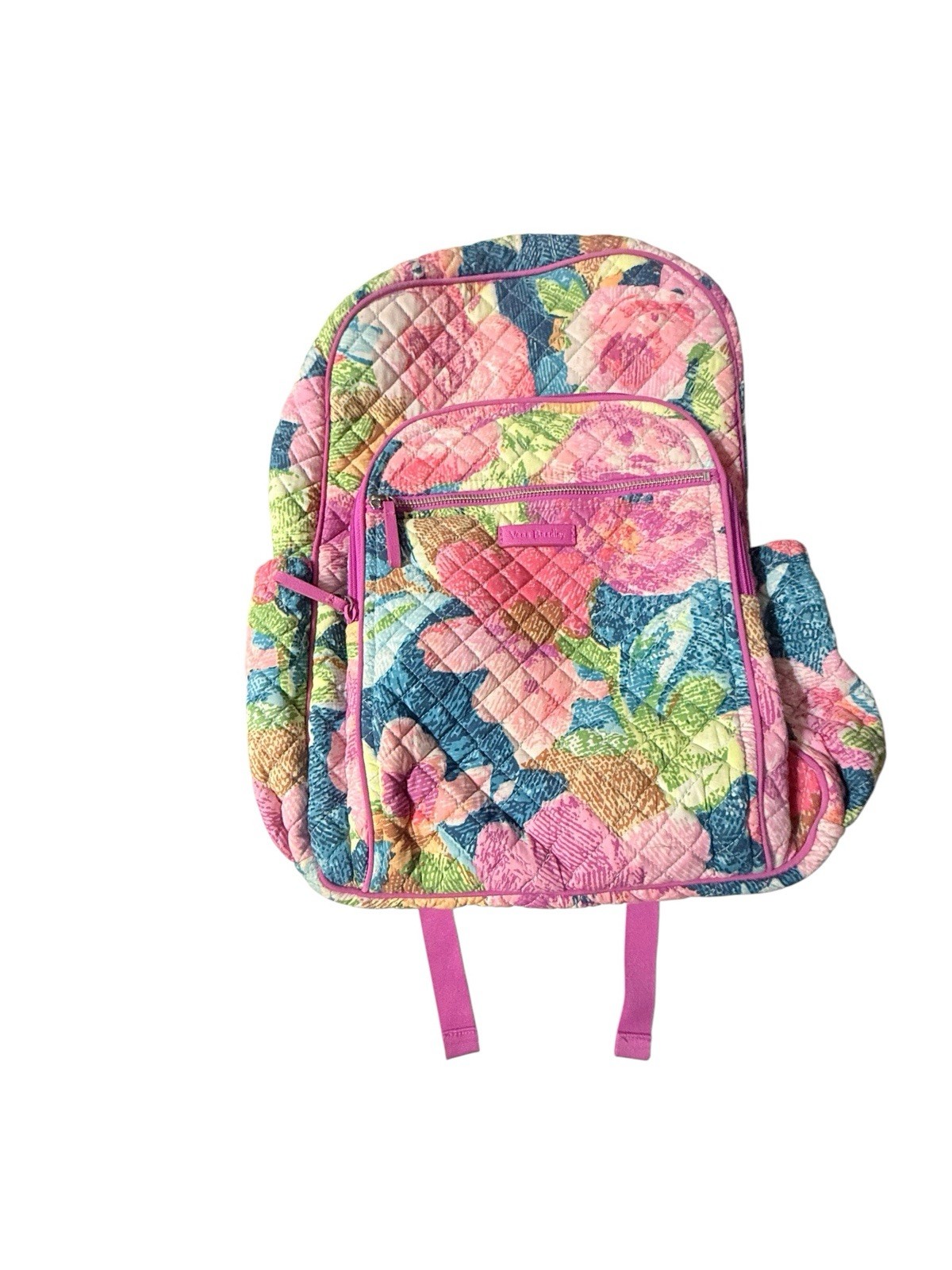Large Vera Bradley Iconic Campus Backpack Superbloom Pink Multicolor Floral