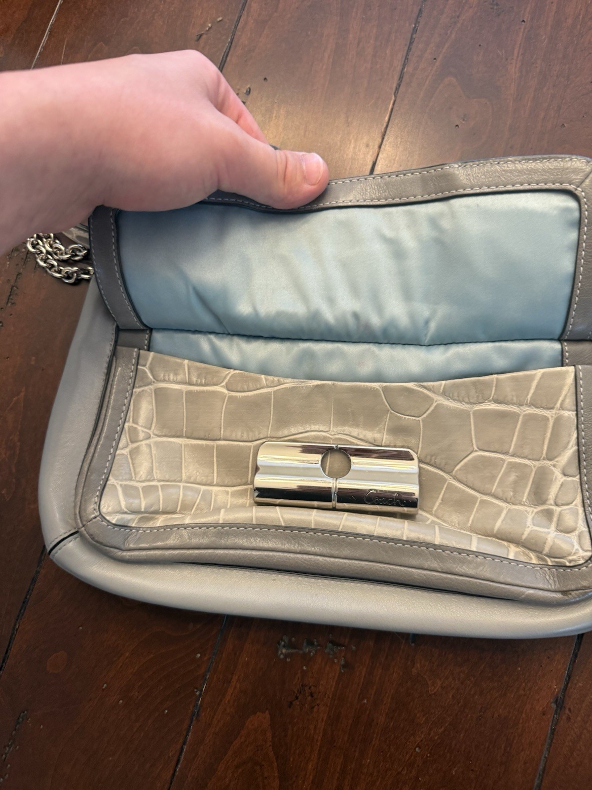 Coach y2k Kristin Willow leather snakeskin shoulder bag Used!