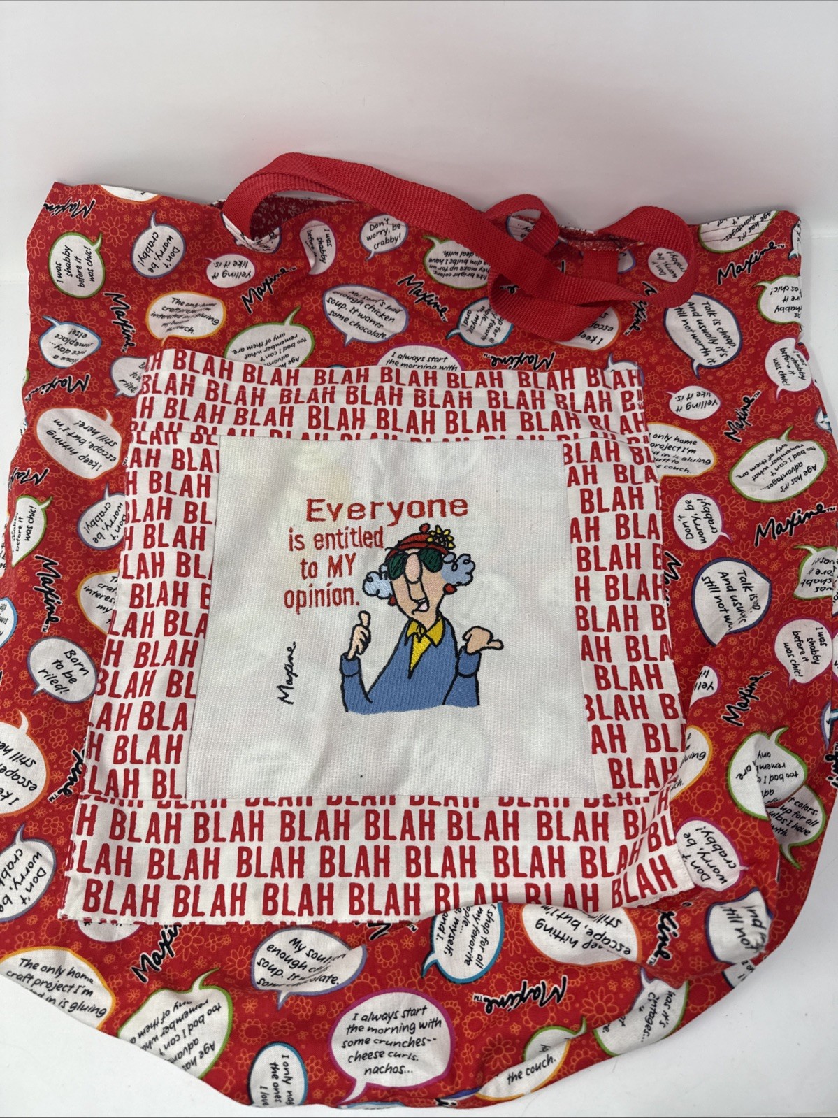Maxine Cotton Fabric Large tote Bag Funny