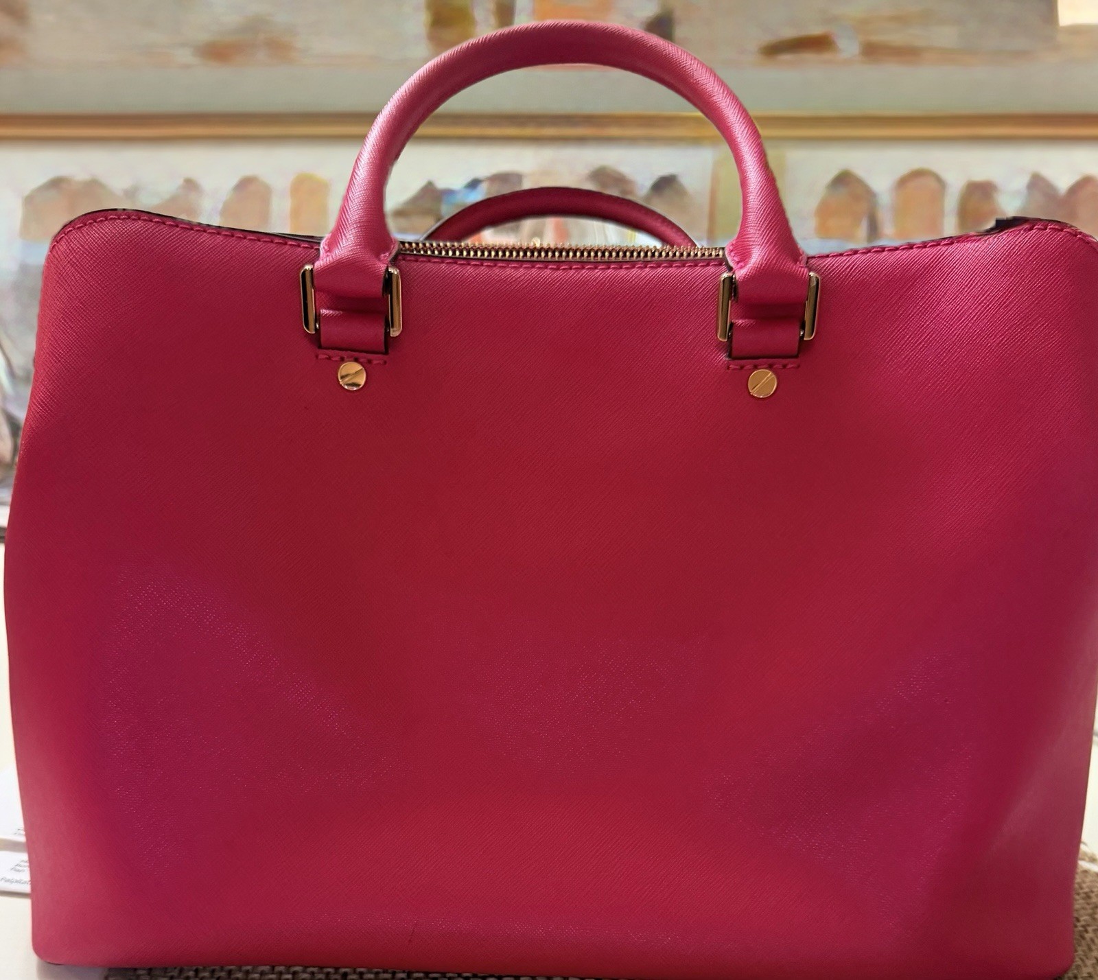 Michael Kors Pink Satchel Top Handle, Zip/Snap, Detachable Crossbody + Wallet