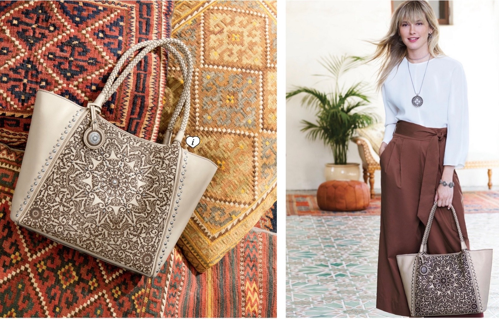 Brighton Ferrara Rafaela Studded Leather Purse & Wallet Set in Beechwood Lovely!