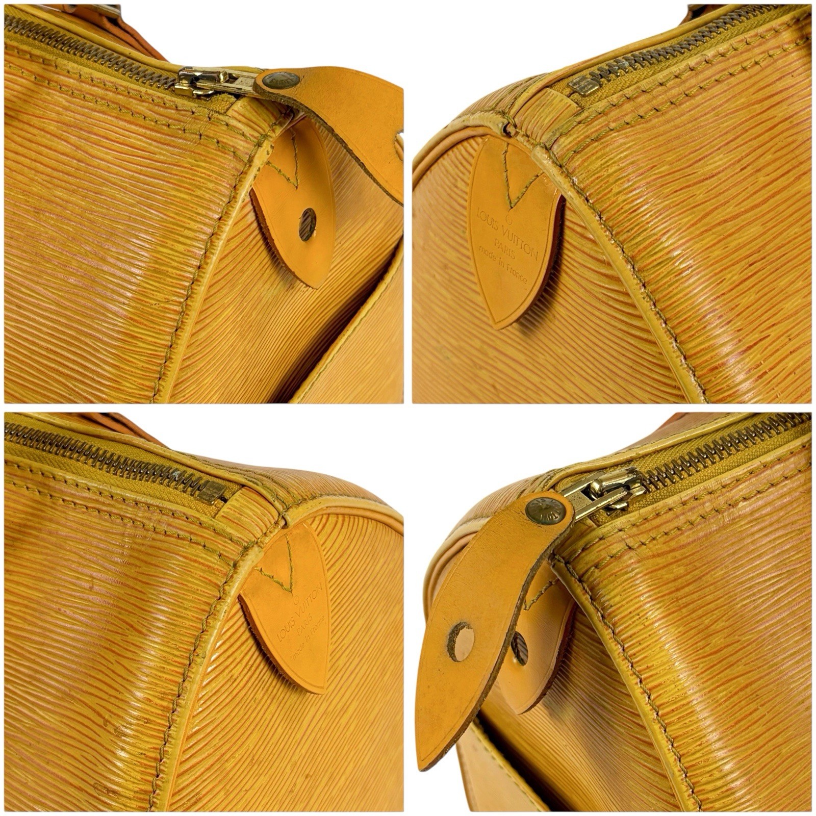 Louis Vuitton Speedy Satchel 25 Tassili Yellow Epi Leather Used Authentic
