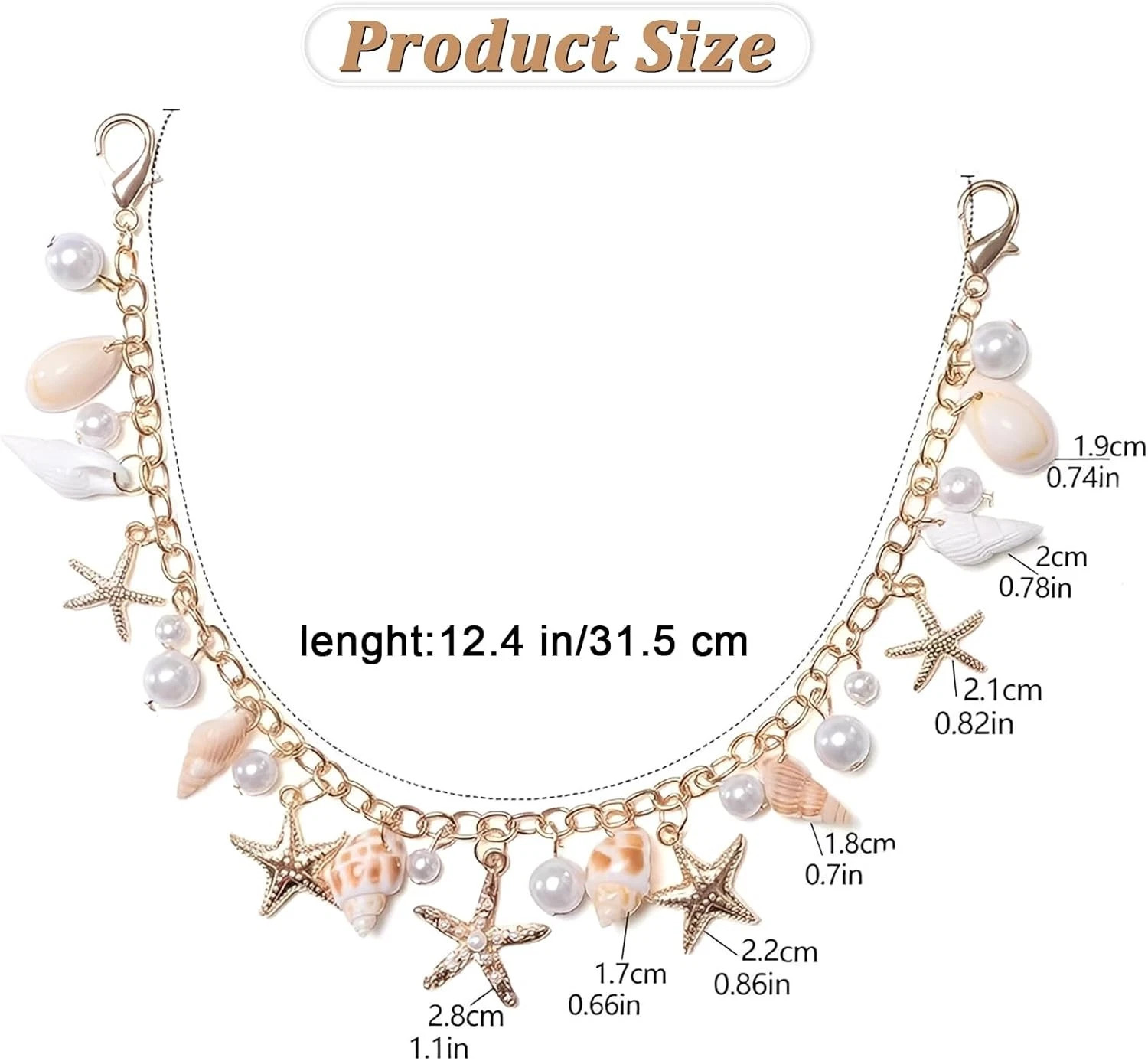 Bag Charms for Handbags, Purse Keychain for Women, Golden Bag Chains Purse Charm
