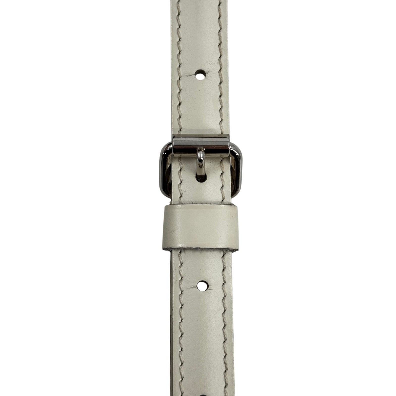 LOUIS VUITTON Adjustable Shoulder Strap Epi Leather Ivory White Silver Tone Clap