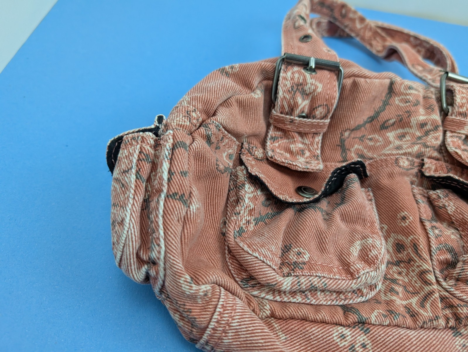 UO Urban Outfitters BDG Paisley Red Y2K Style Duffle Shoulder Bag