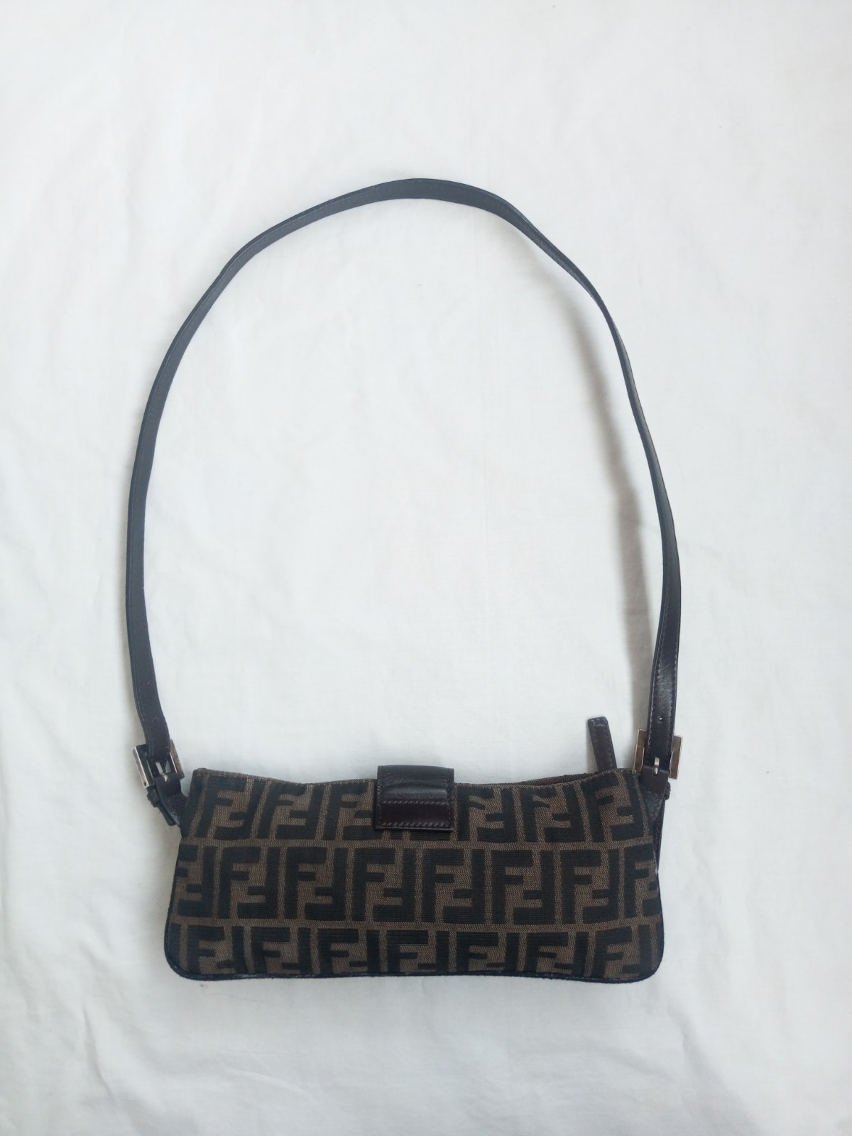 Vintage Fendi Zucca Canvas Baguette Crossbody Bag RARE – Included US Tariff