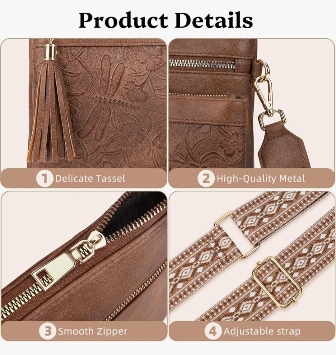 BELTANA Crossbody Bag Vegan Leather Crossbody Handbags with Adjustable Strap