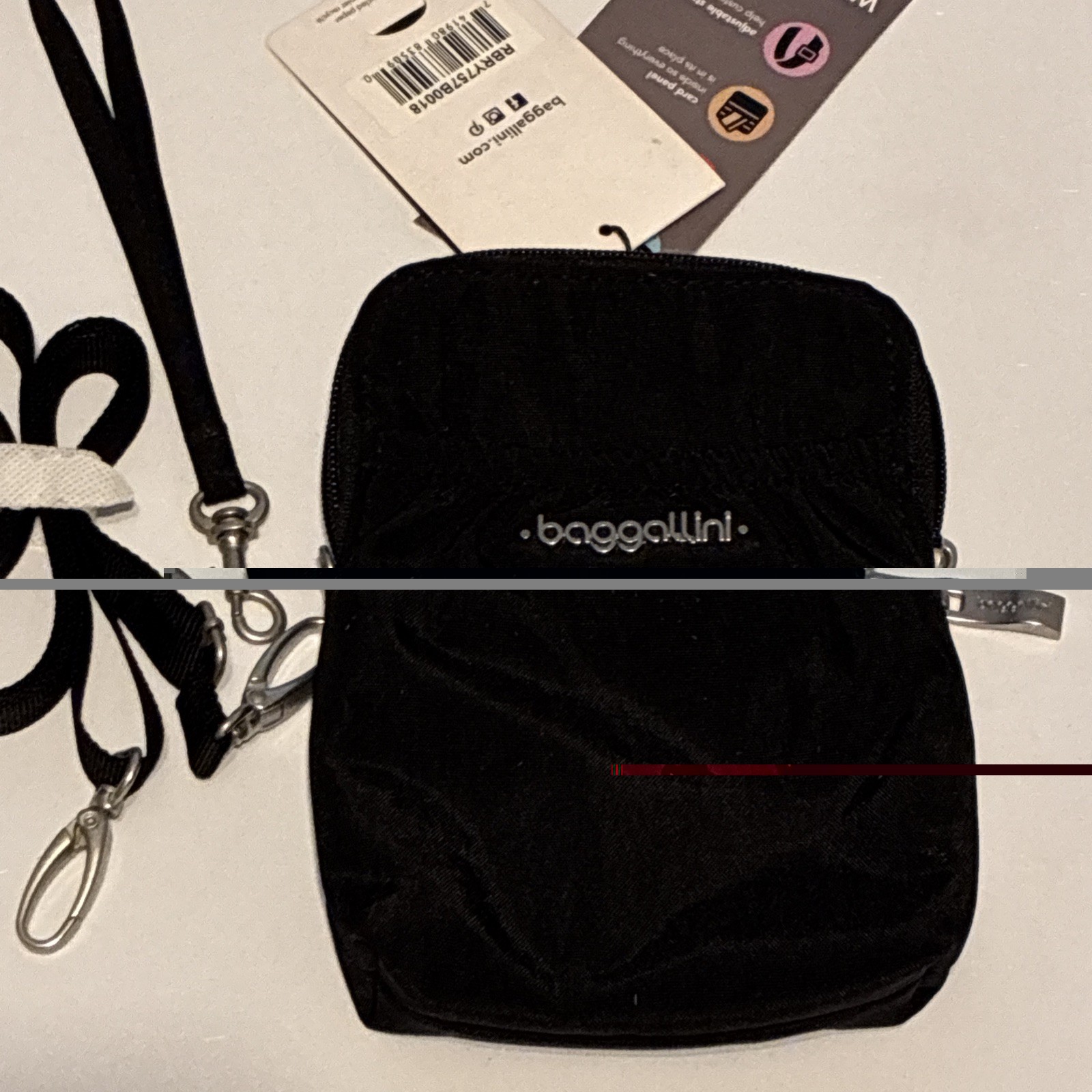 Baggallini RFID Bryant Pouch Portobello EUC – Black Crossbody Clutch $60MSRP