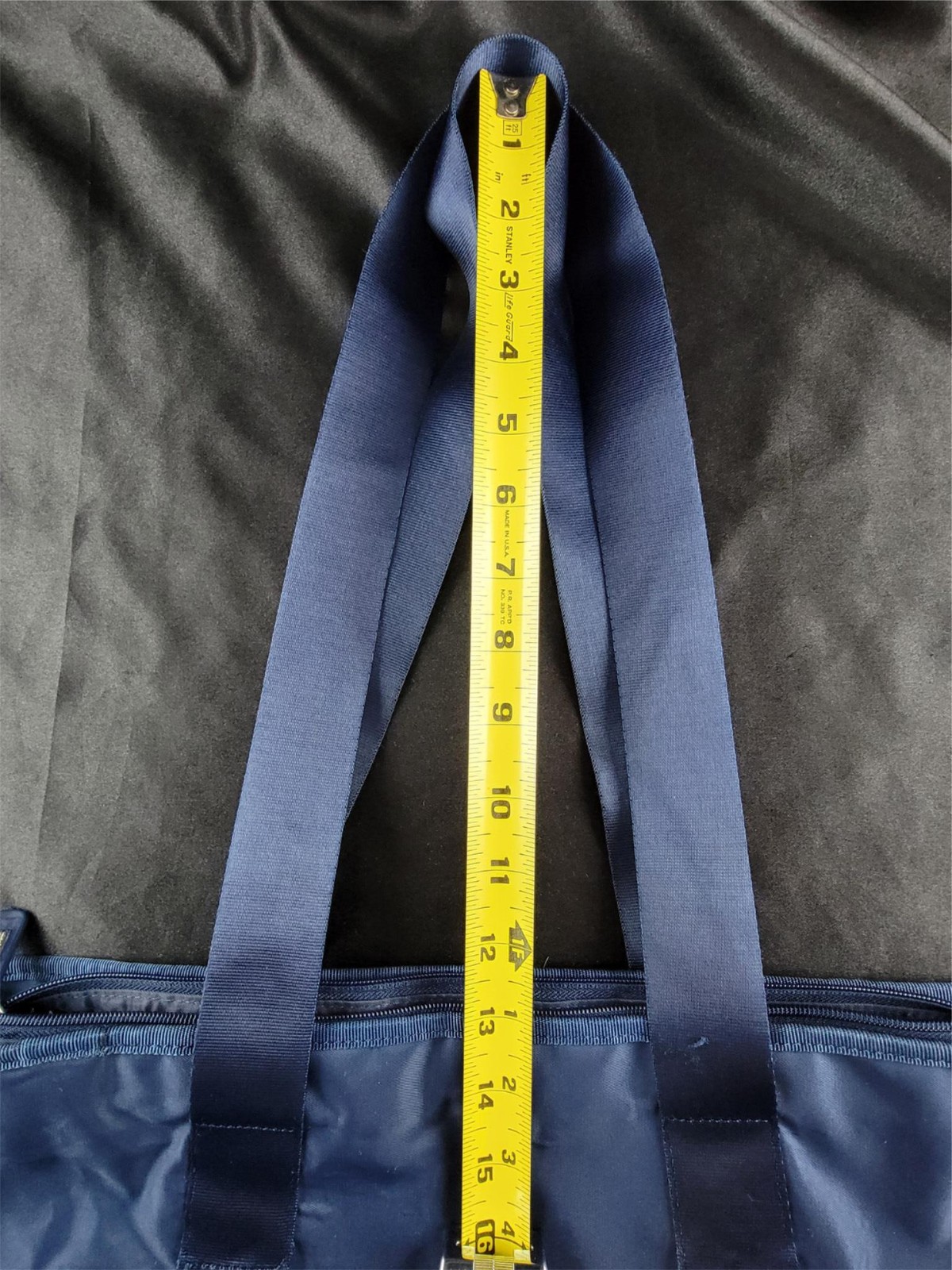 Vintage Esprit Blue Nylon Handbag Purse 15x13in 13in Strap Drop Tote Bag