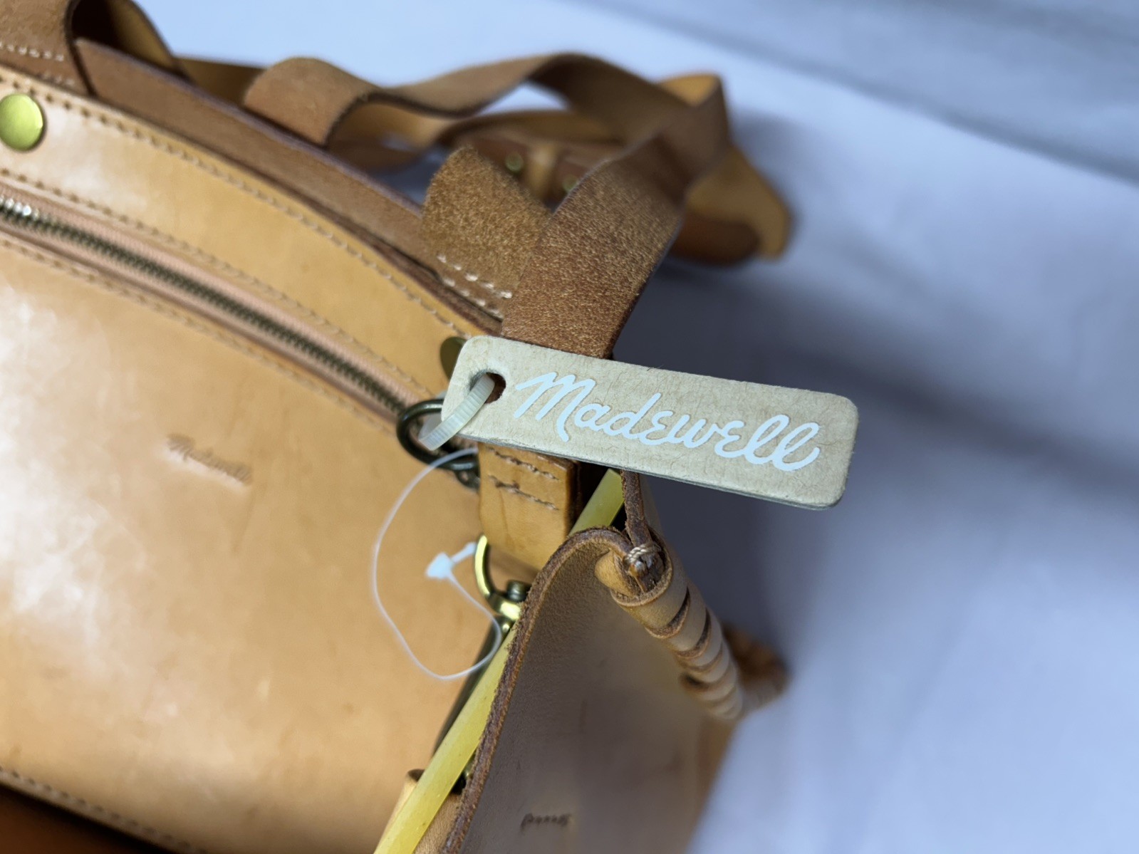 Madewell Tan Leather Bag Crossbody Square Brown