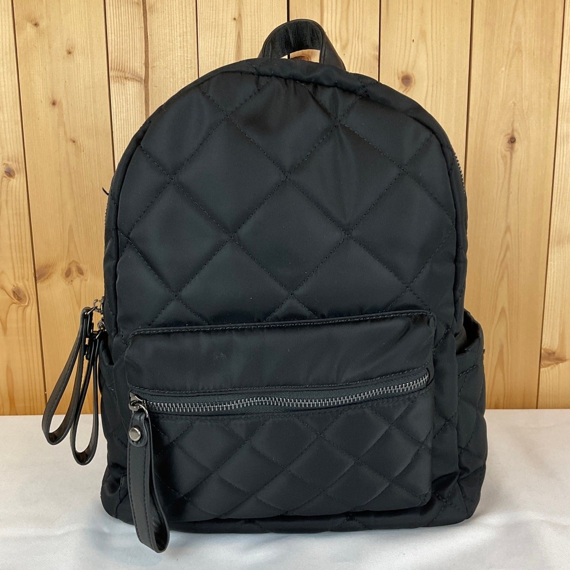 Sol & Selene Quilted Backpack, Black – about 12 x 6 x 13 inches