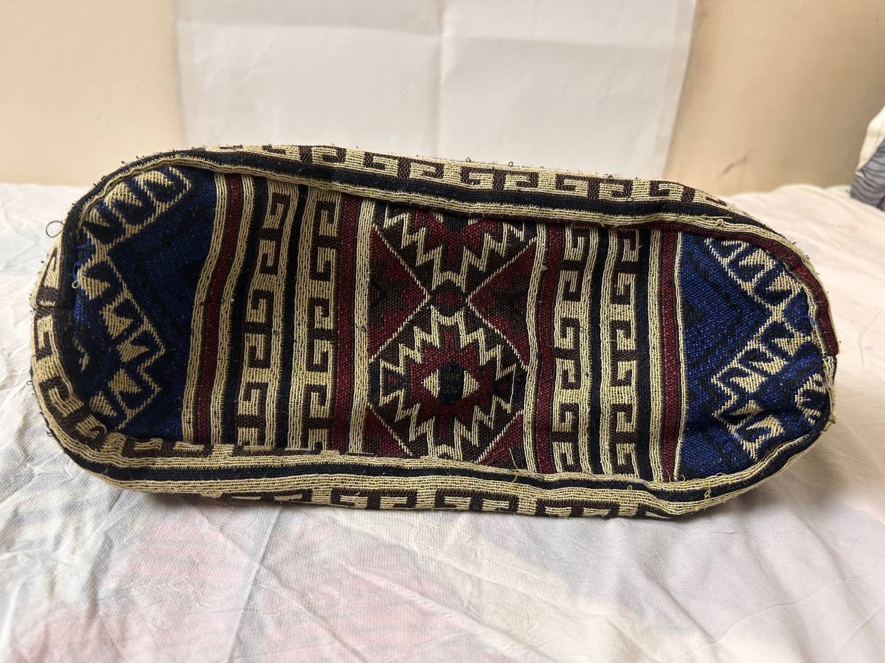 Boho tribal tote bag with rope handles⁠