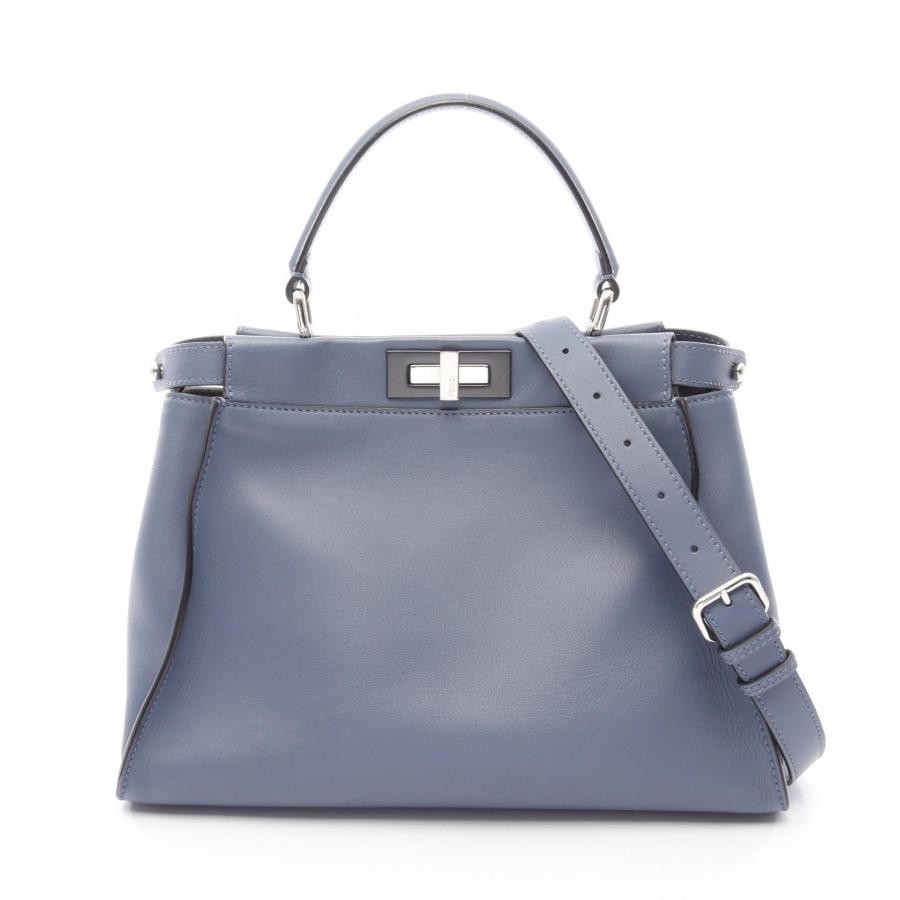 FENDI Bag: Peekaboo Regular 8BN290 Blue W34H24D13cm w/ strap;