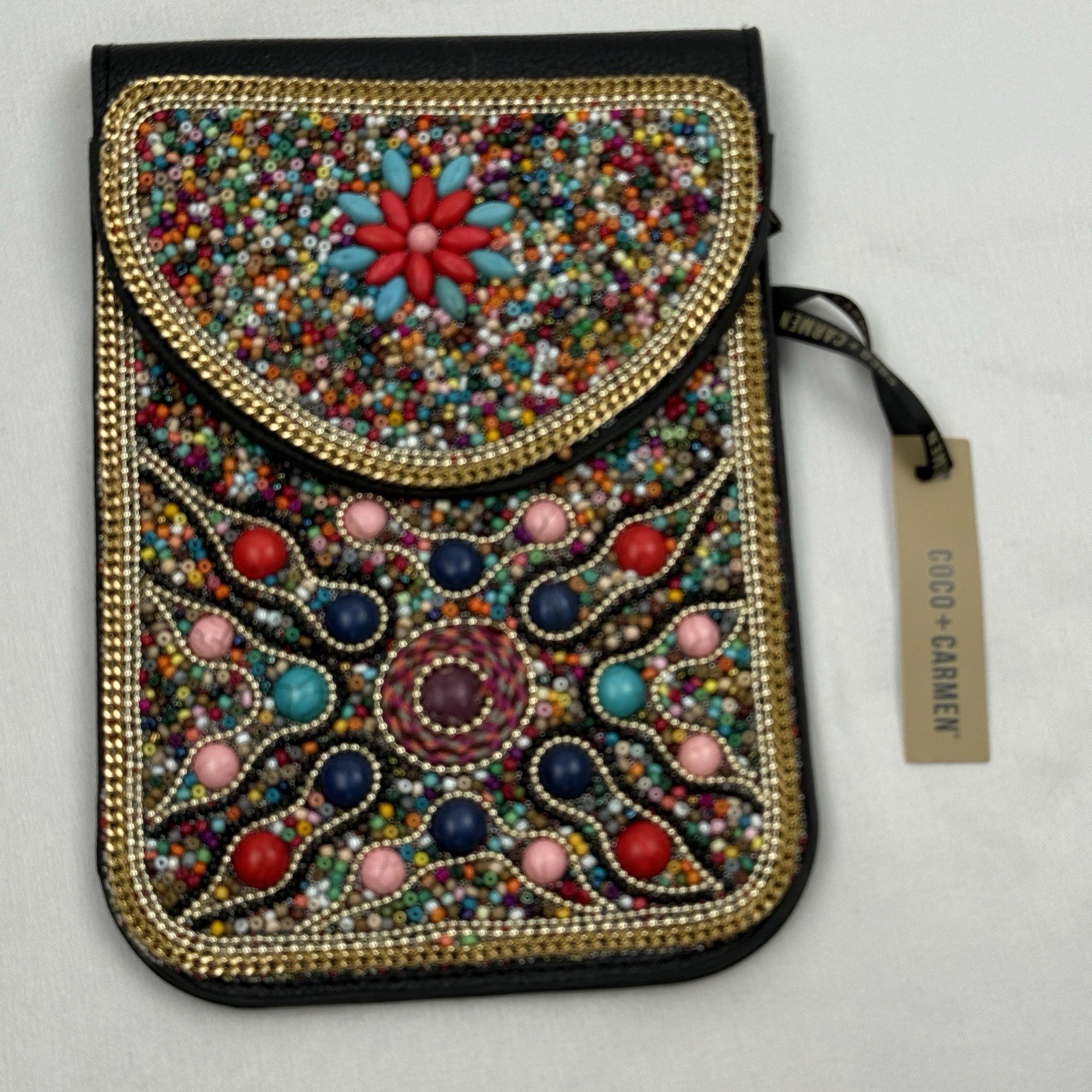 Coco + Carmen Beaded Crossbody Bag Phone Purse New