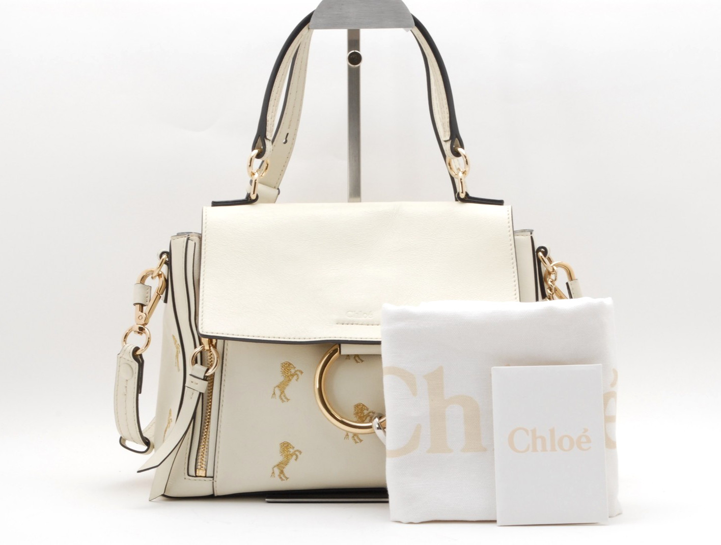 *Rare* Chloe Faye Day Hand Shoulder bag Little Horse Leather Ivory