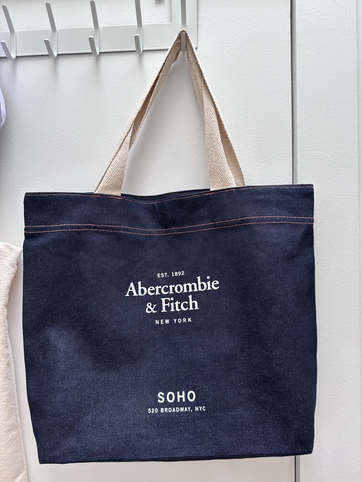 Abercrombie & Fitch NYC Denim Tote Bag | Large | Magnetic Snap | Brand New