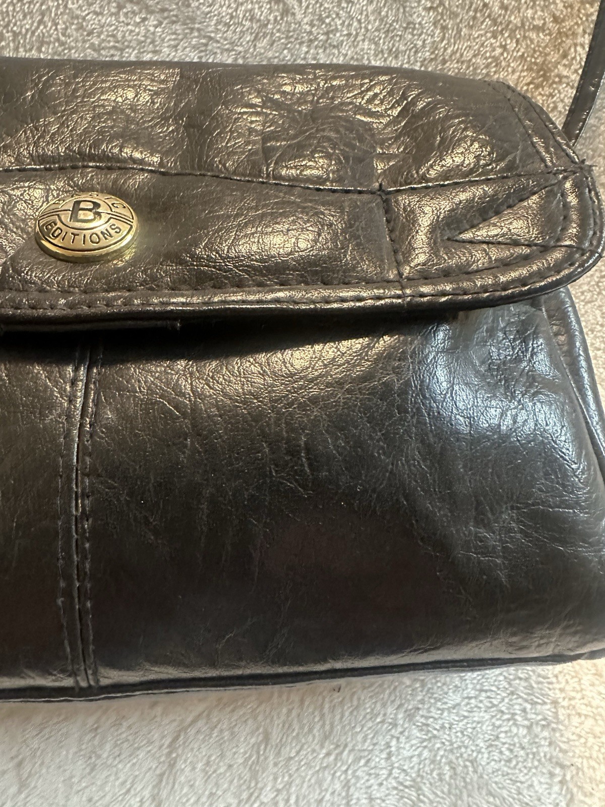 Basic Editions Crossbody Flap Purse (Black Faux Leather) Great “Everywhere” Bag!