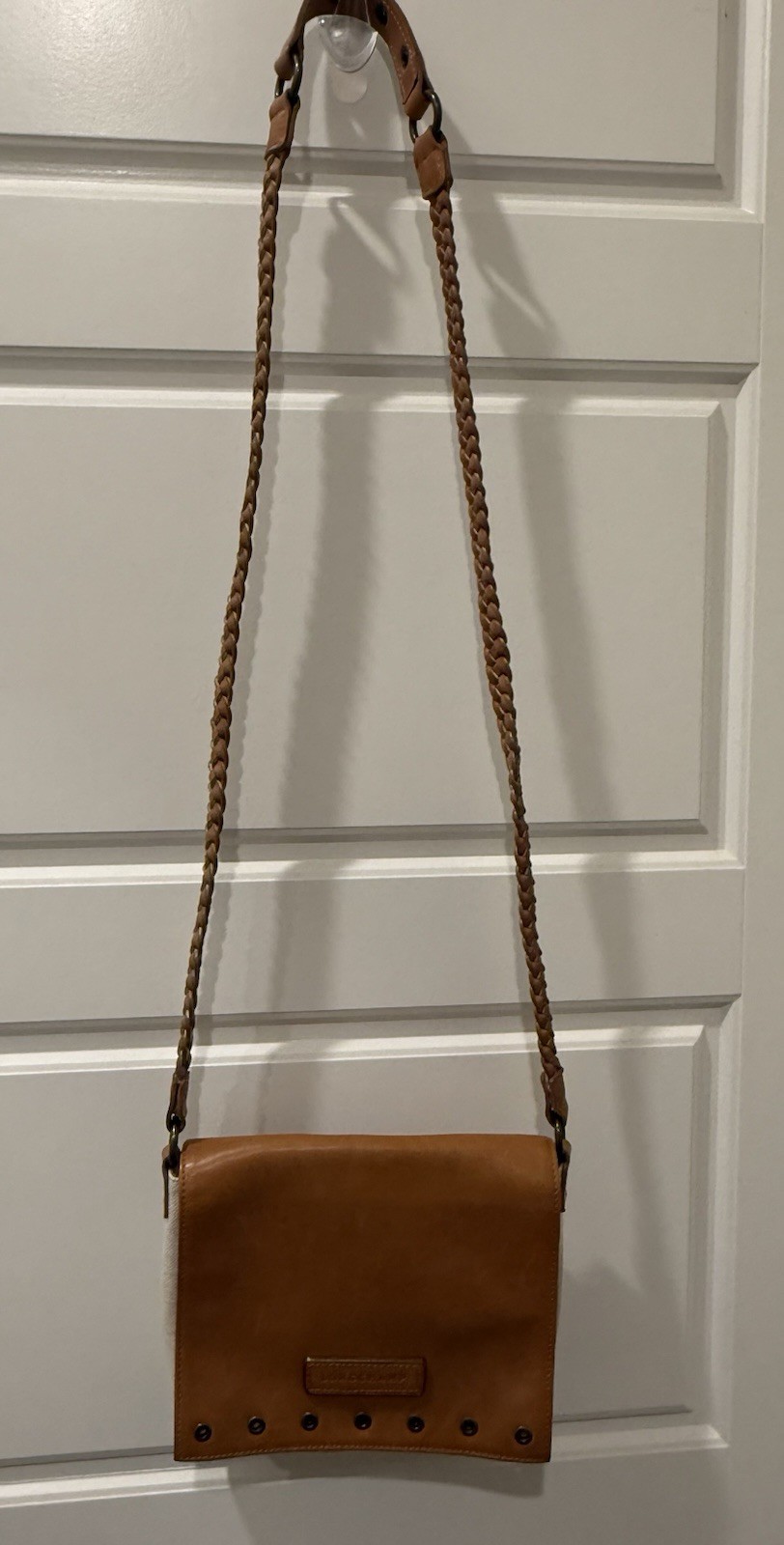 Kate Moss for Longchamp Vintage Brown Leather Crossbody Bag with Braided Strap