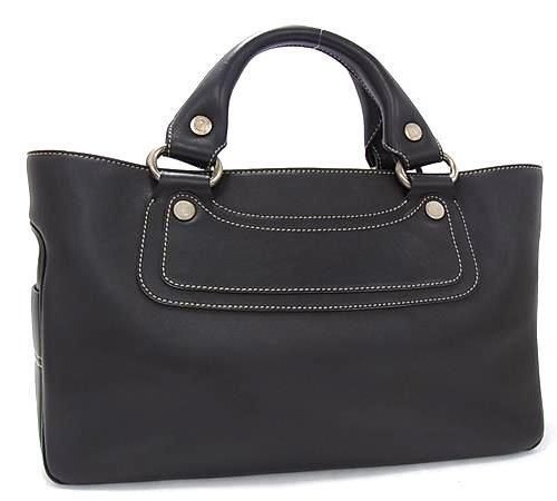 CELINE Macadam Boogie bag Dark brown Leather Hand bag Women’s Used