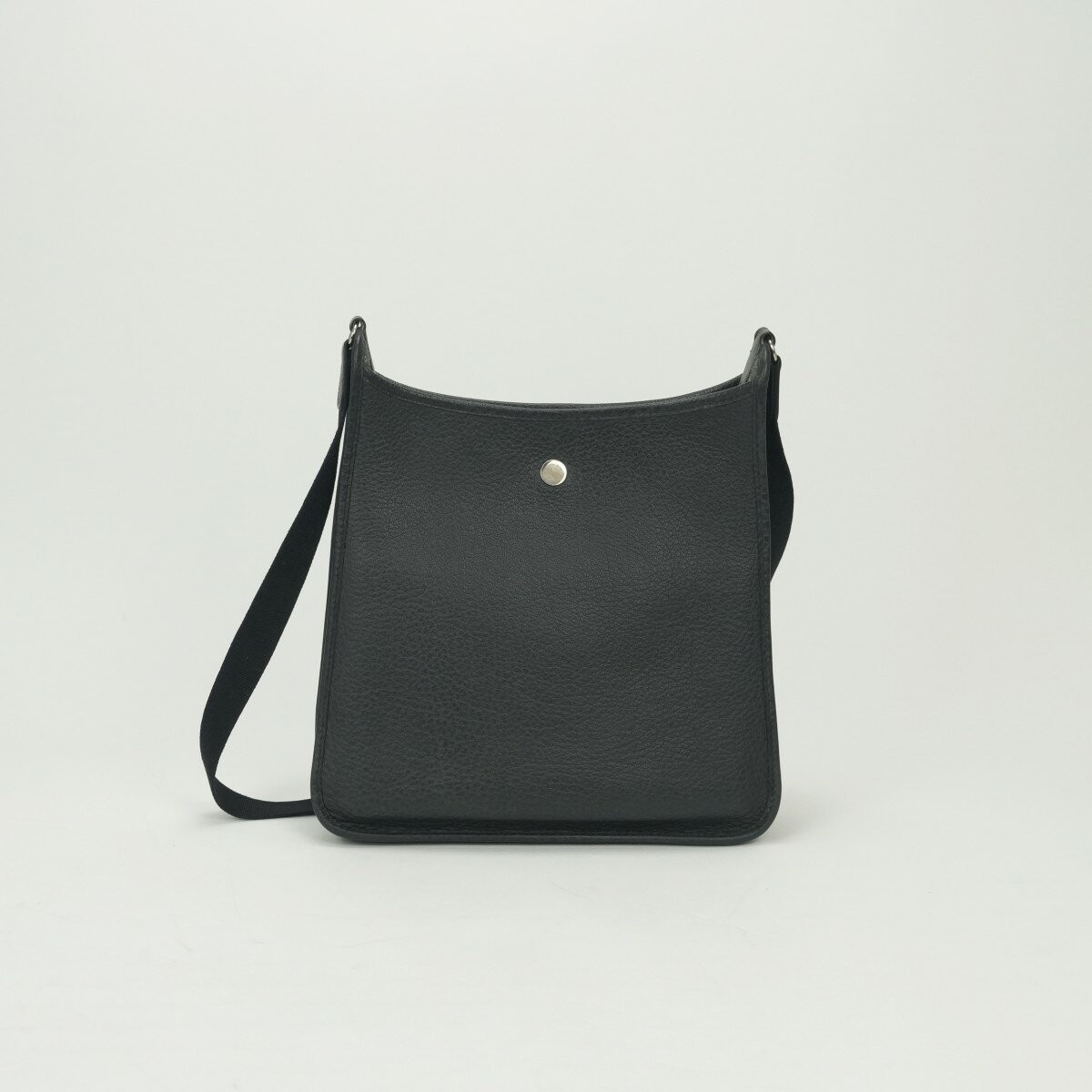 Hermes Vespa PM Crossbody Shoulder Bag 11in Veau Buffle Leather Graphite Gray 99