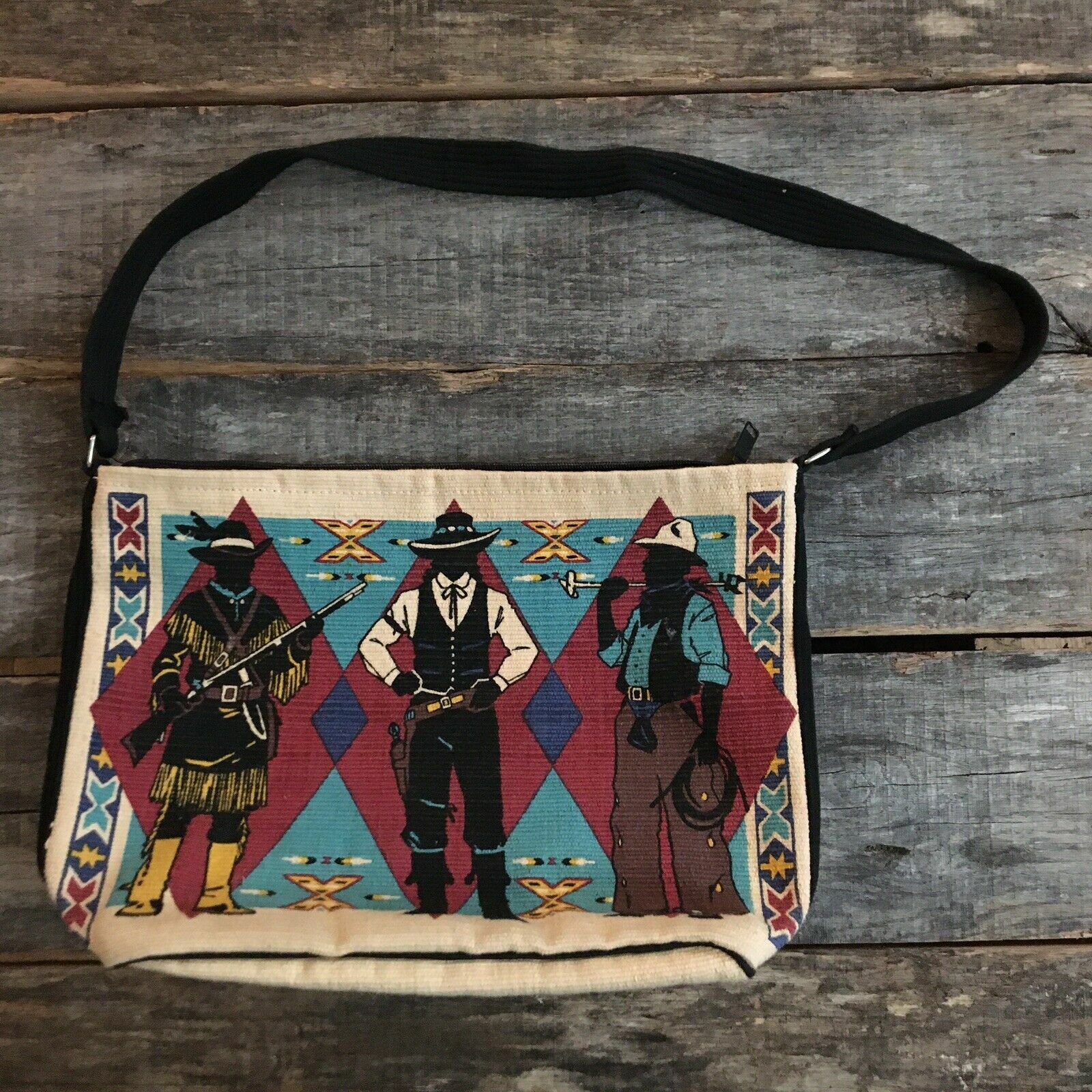 Vintage El Paso Saddle Company Southwestern Tote Bag Purse Handbag Cowboys