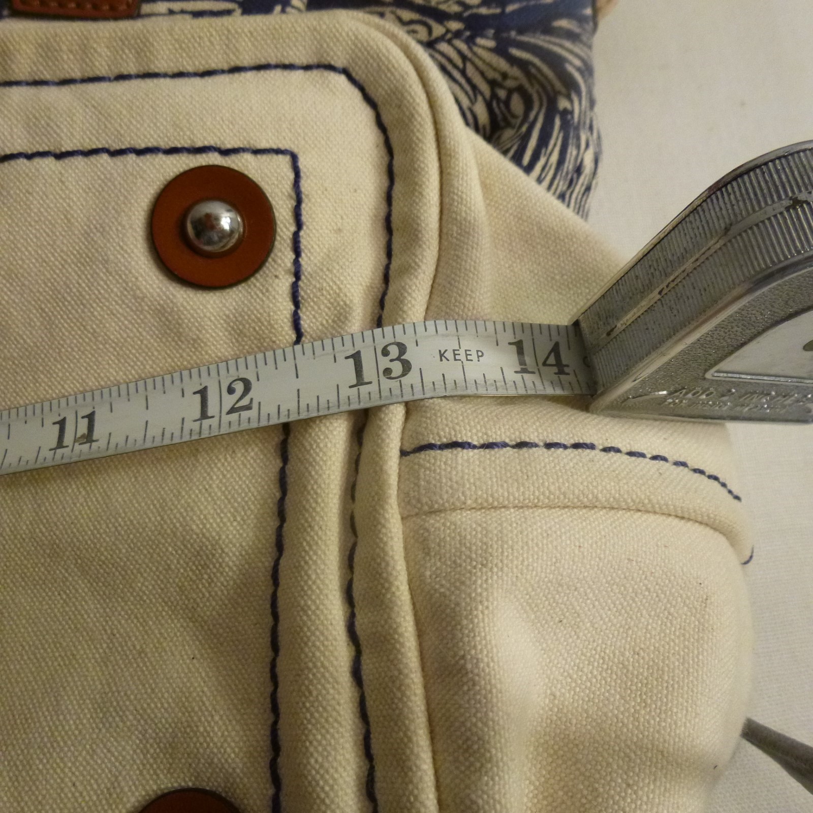 LAUREN Lge Nautical Tote Bag by Ralph Lauren w red & white canvas handles – EUC
