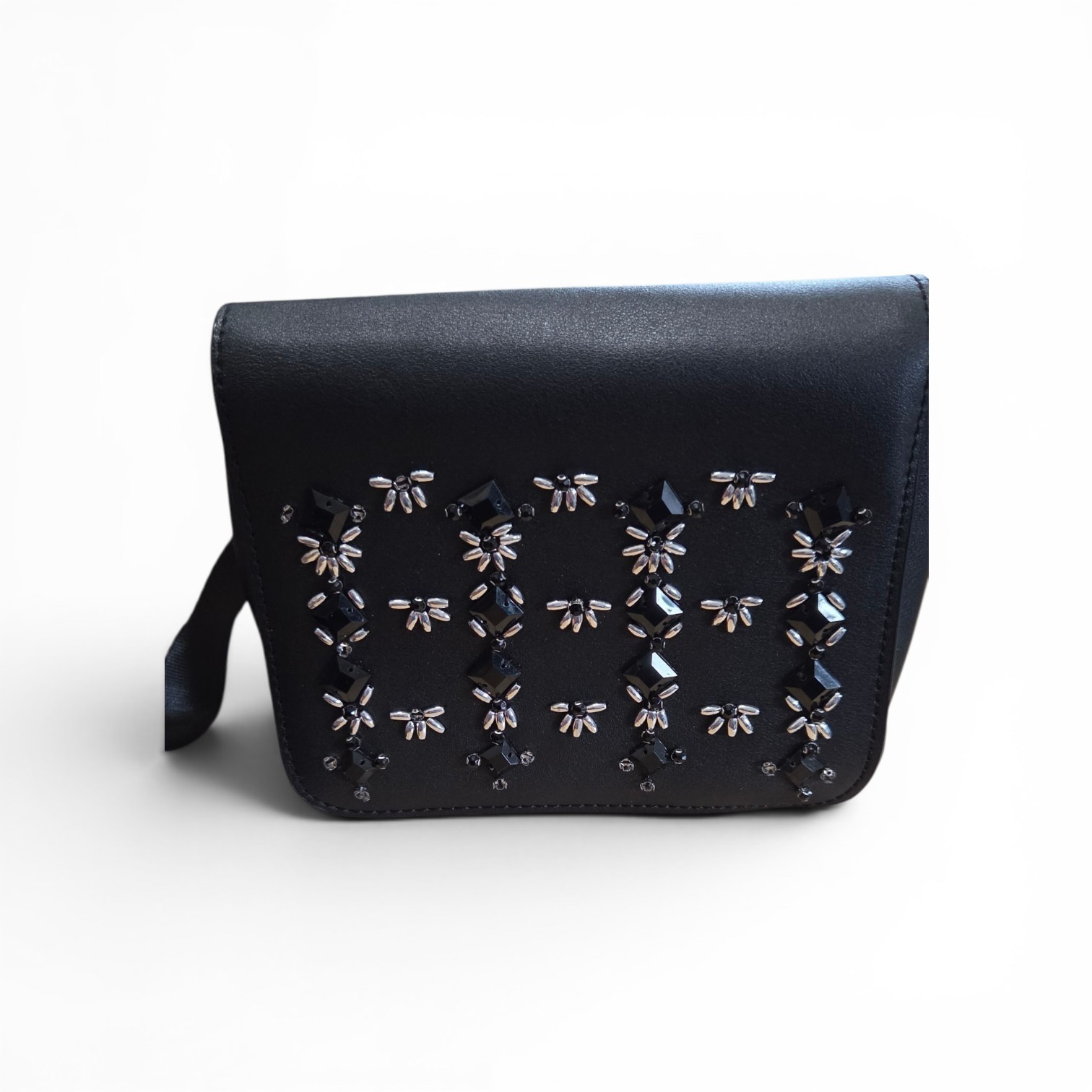 Torrid Waist Belt Bag Black Embellished JewelPurse Plus 5.5″×7″×2″