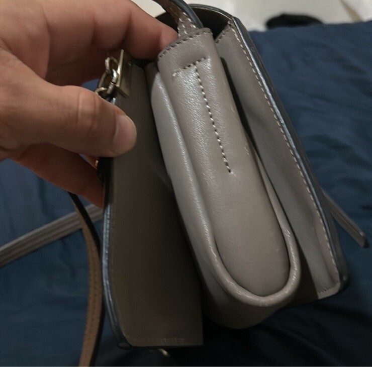 Chloé Chloe Small Faye Leather & Suede Shoulder Crossbody Bag Motty Grey
