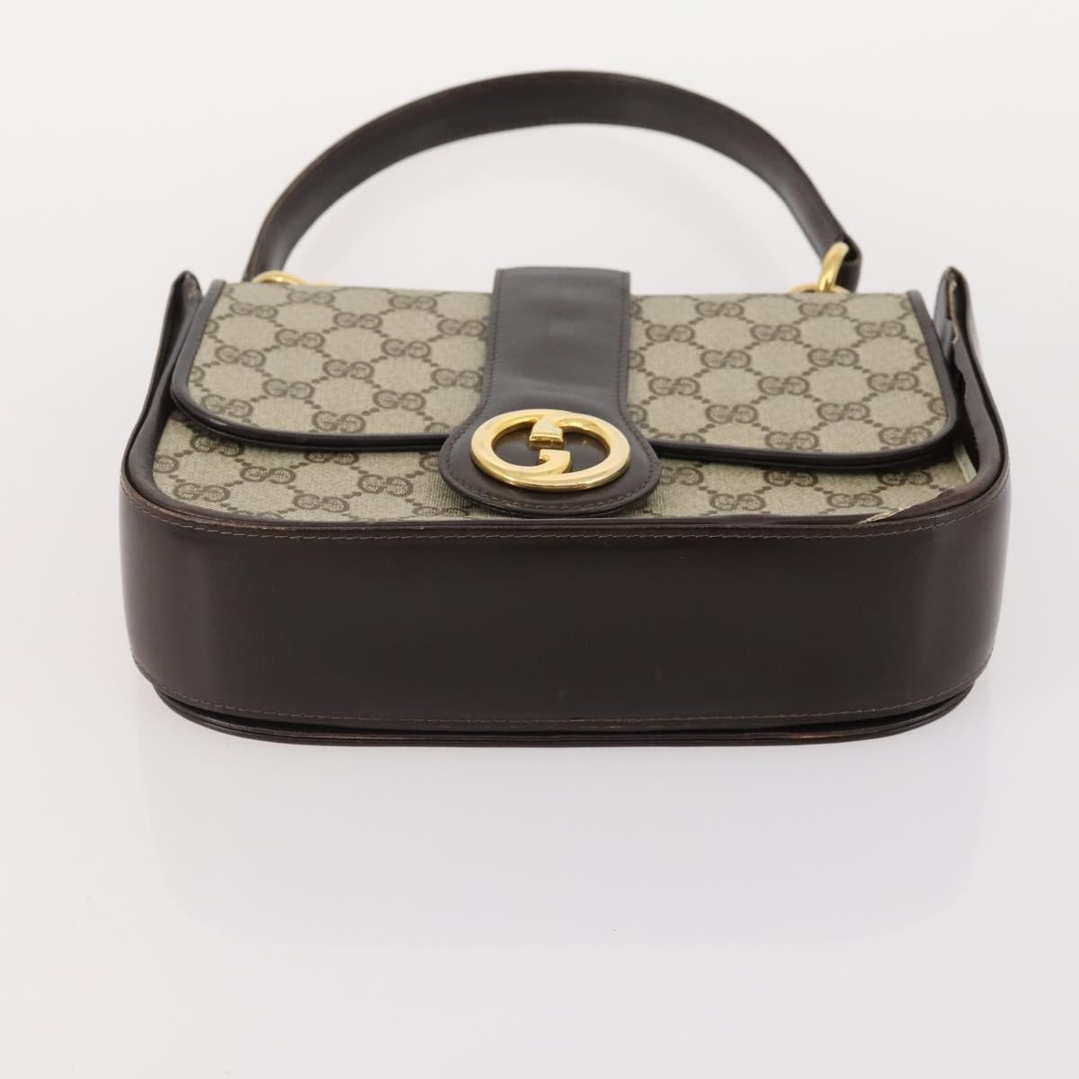 GUCCI GG Supreme GG Crystal GG Canvas Bag PVC 4 Set Navy Beige Auth YKZ424
