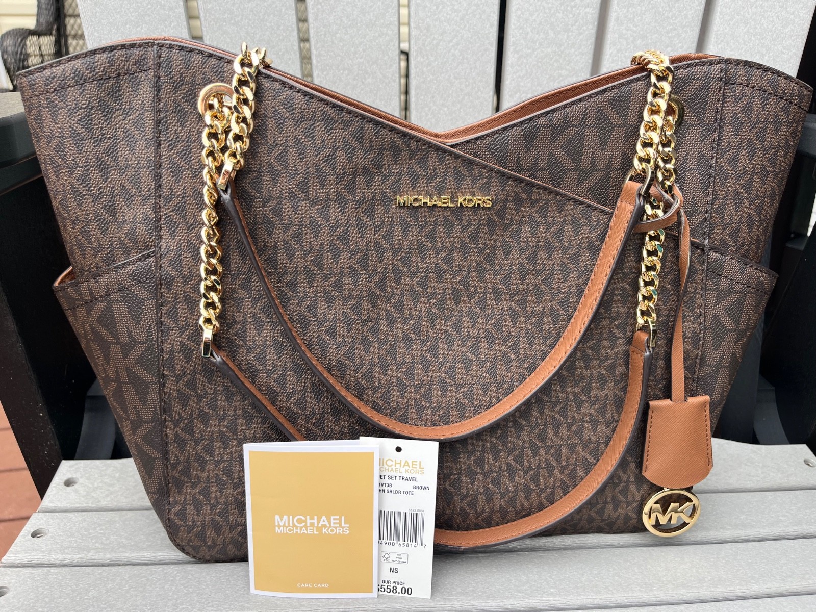 Michael Kors Jet Set Travel Large Chain Shoulder Tote