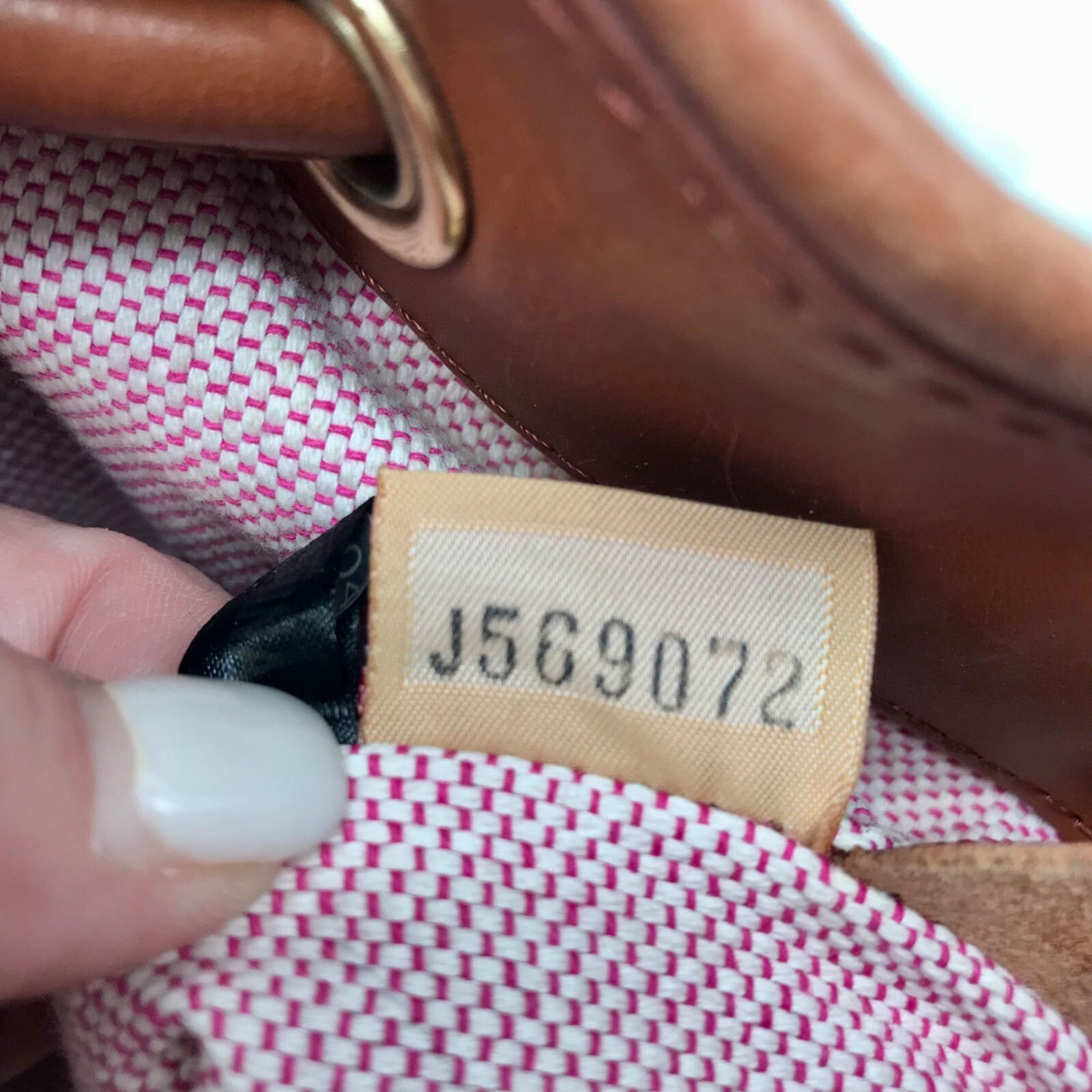 Dooney & Bourke Ivory & Brown Vintage Drawstring Shoulder Bag