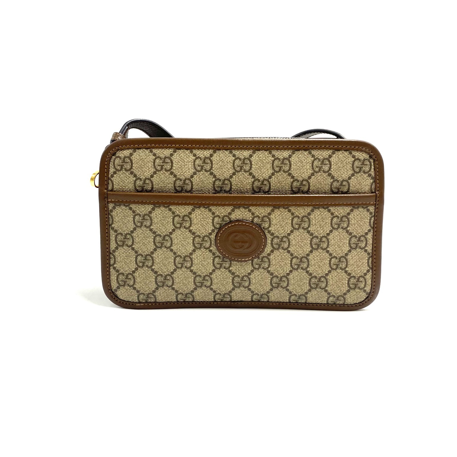 GUCCI GG Supreme Monogram AzaleaCalfskin Mini Retro Interlocking /j1173