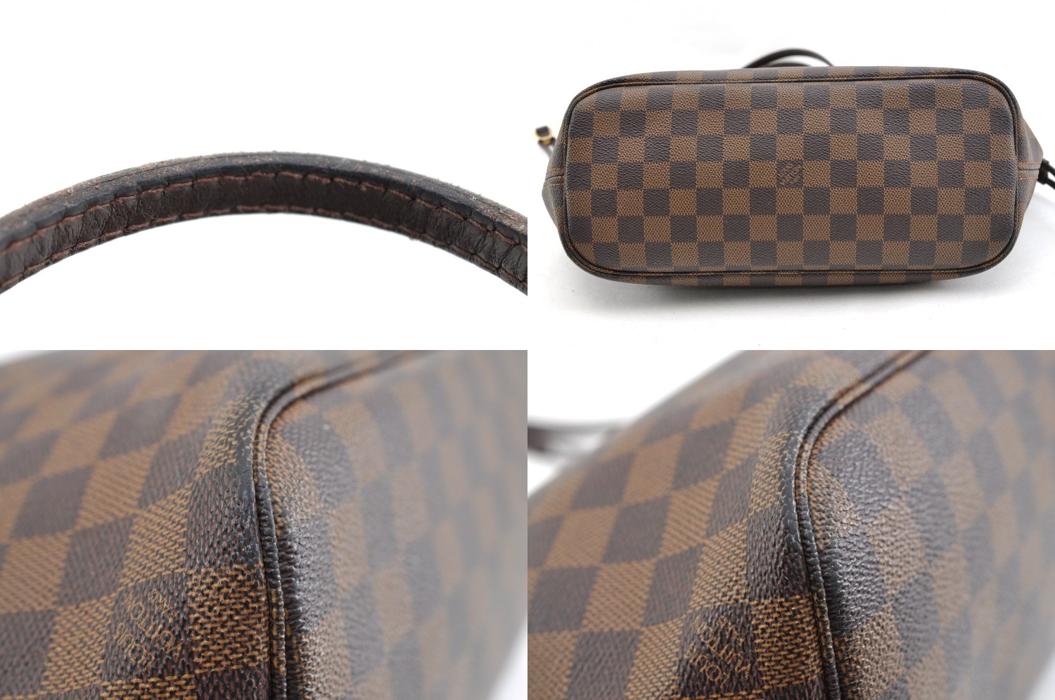 Authentic Louis Vuitton Damier Neverfull PM Shoulder Tote Bag N51109 LV AB701