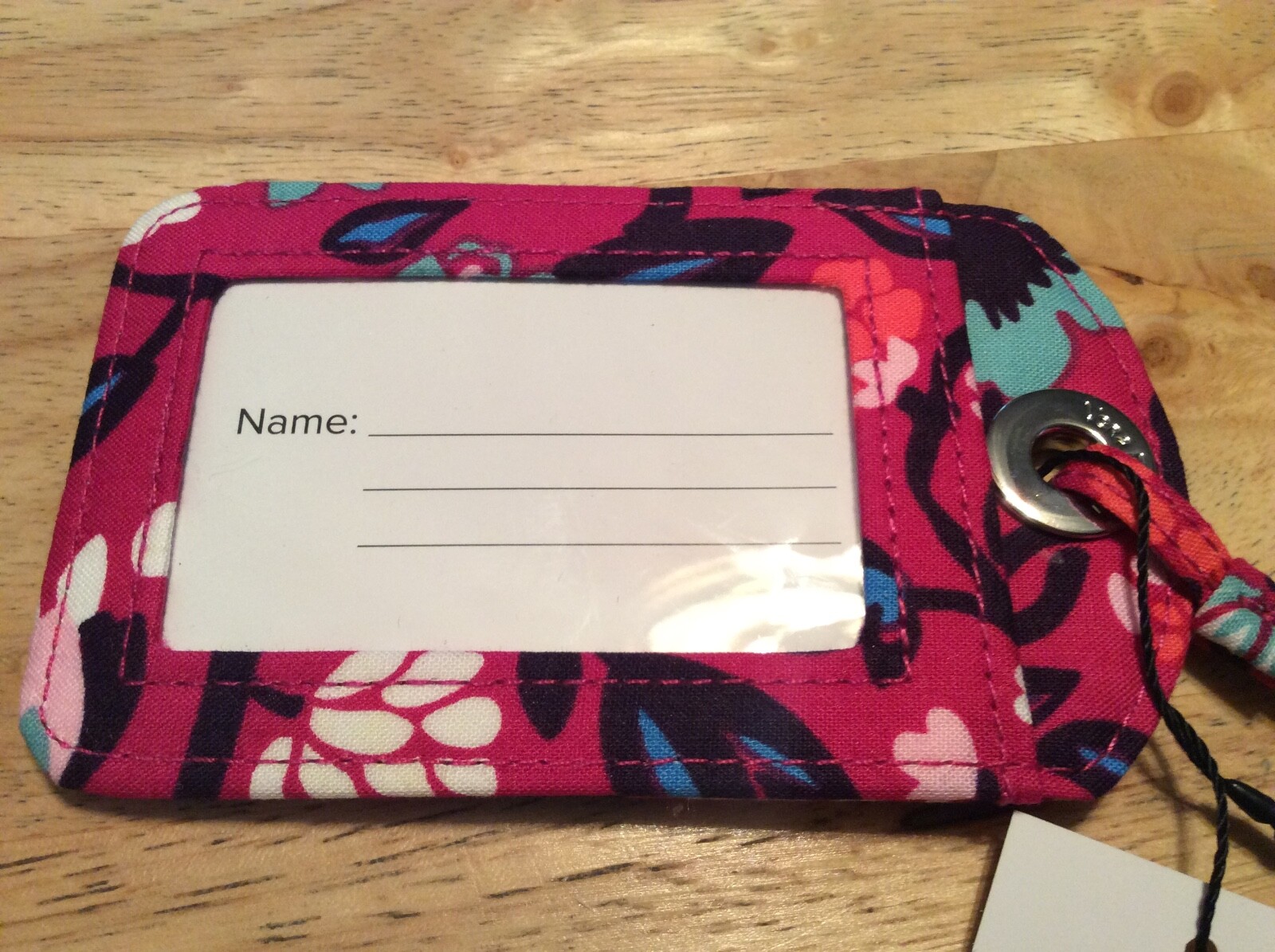 FREE SHIP Vera Bradley Luggage Tag ID with strap Bloom Berry New