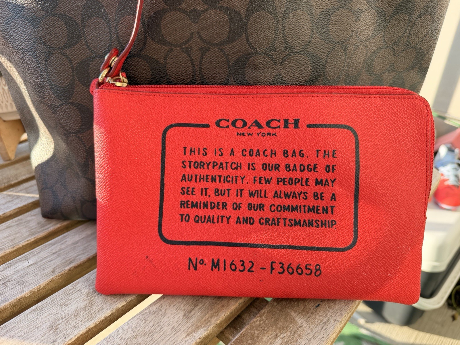 Coach City Tote in Signature Canvas with Matching Storypatch Zip Pouch