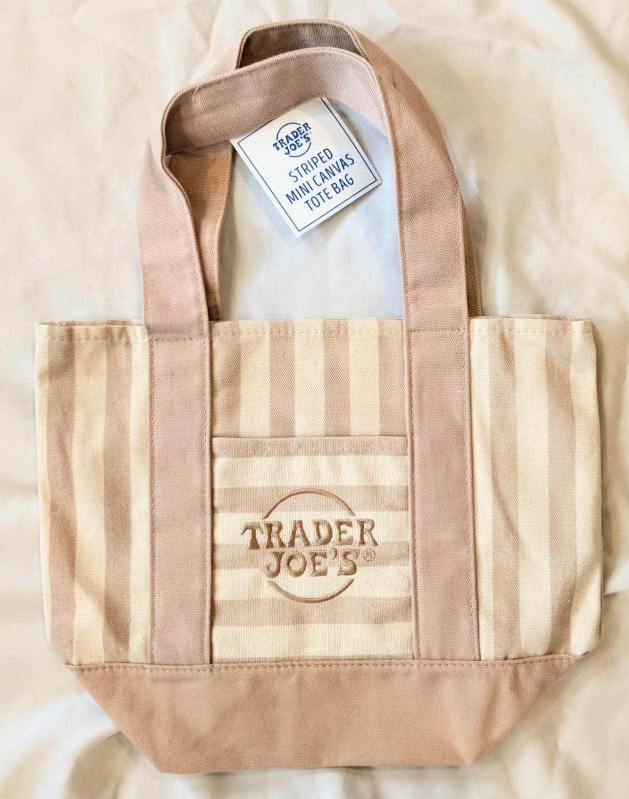 Trader Joe’s Limited Edition Pastel Stripe Mini Tote Bags-Set of 4 (Spring 2026)
