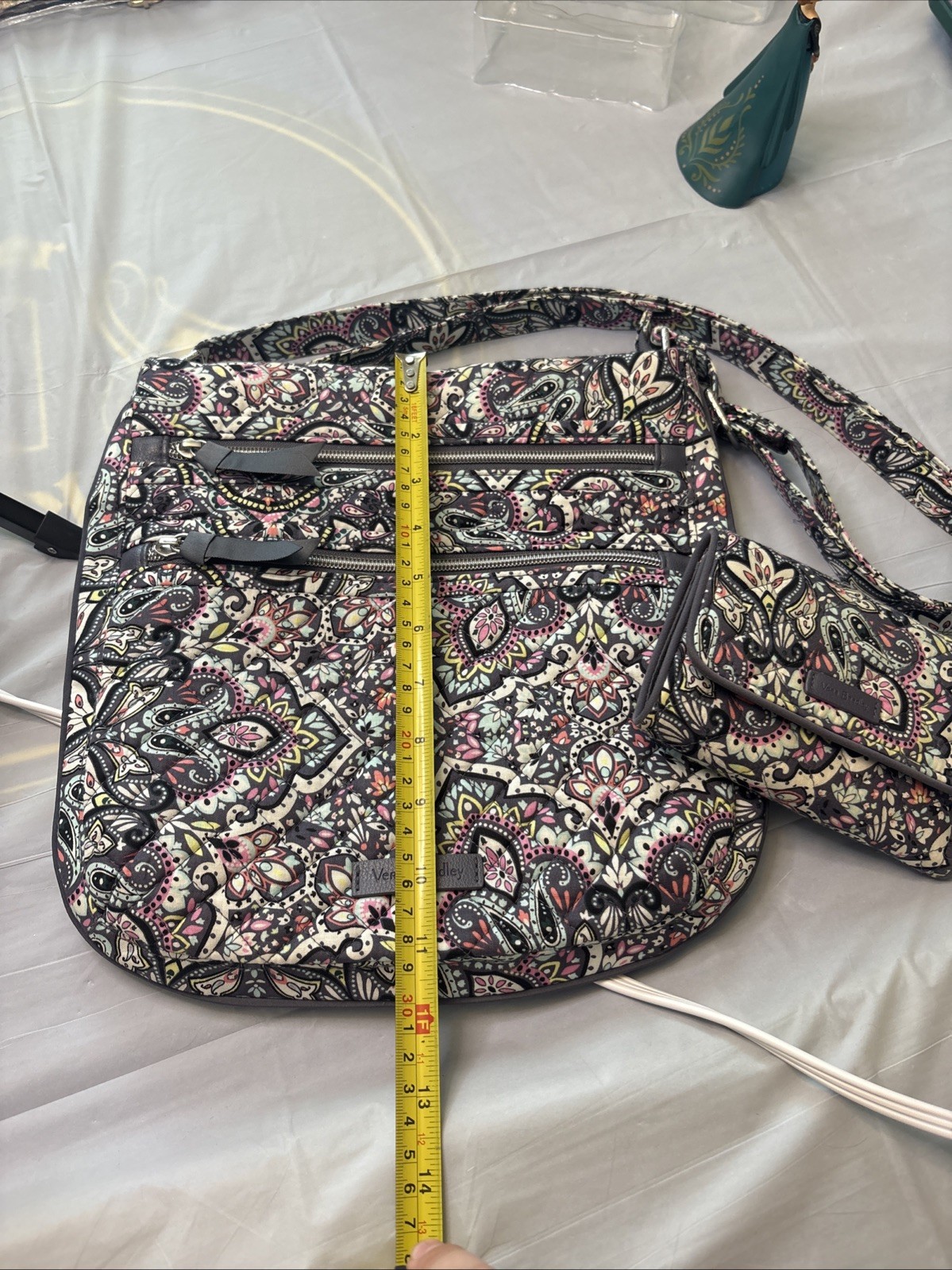 Vera Bradley Triple Zip Hipster Bonbon Medallion And Marching Wallet Brand New