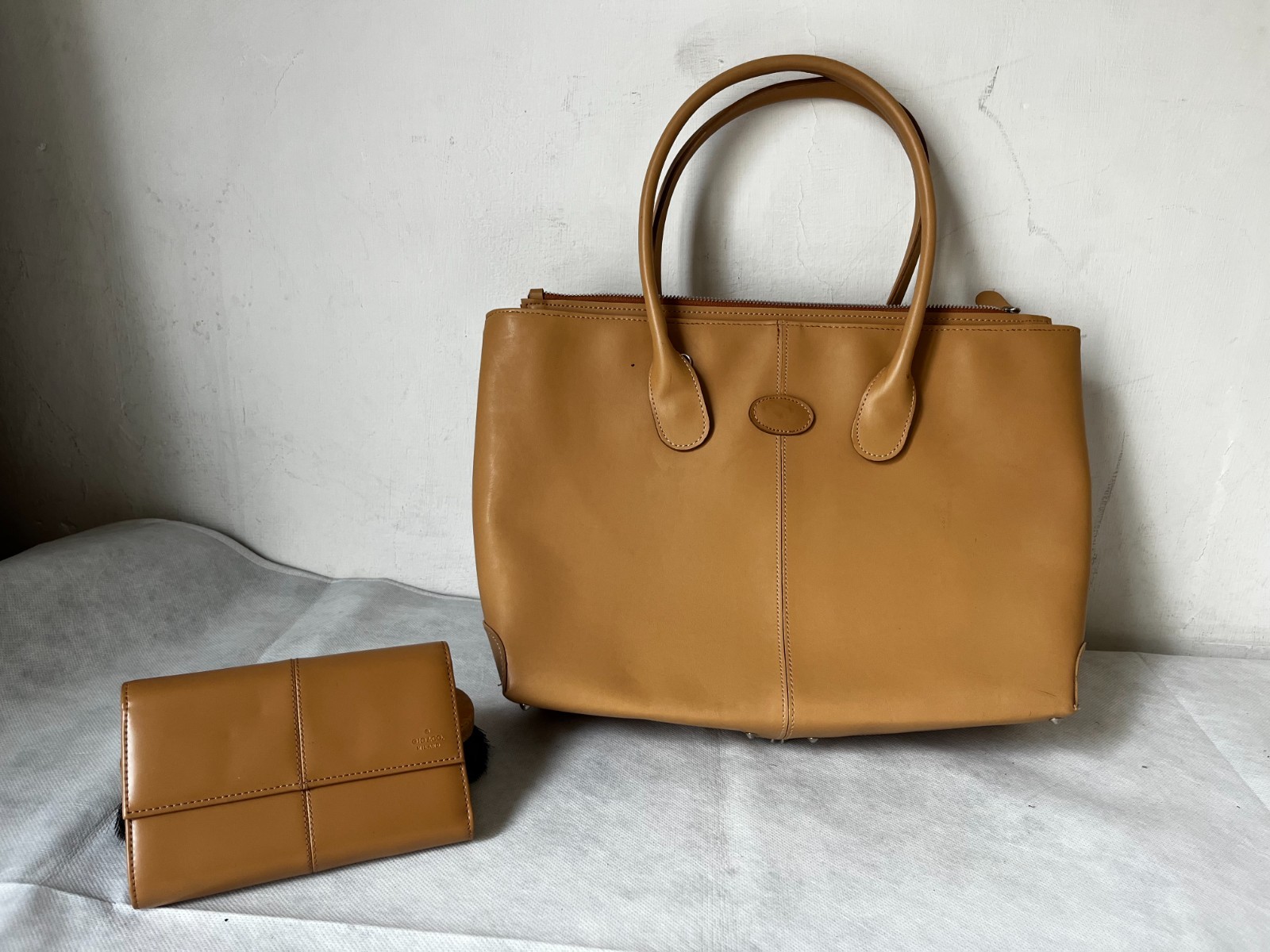 Vintage GIO & Co. Co. Co. Milano beige (bag + wallet)