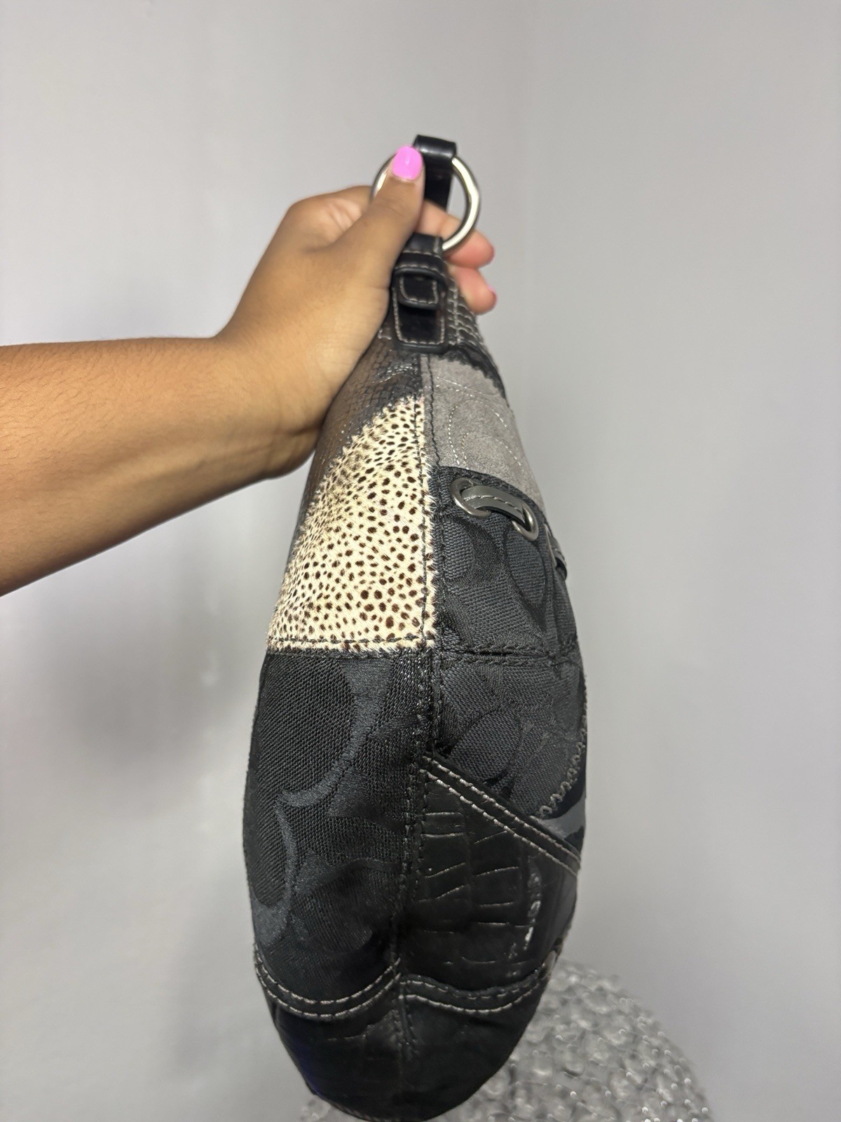 Vintage Coach Signature Leopard Patchwork Soho Hobo Shoulder Bag RARE Y2K