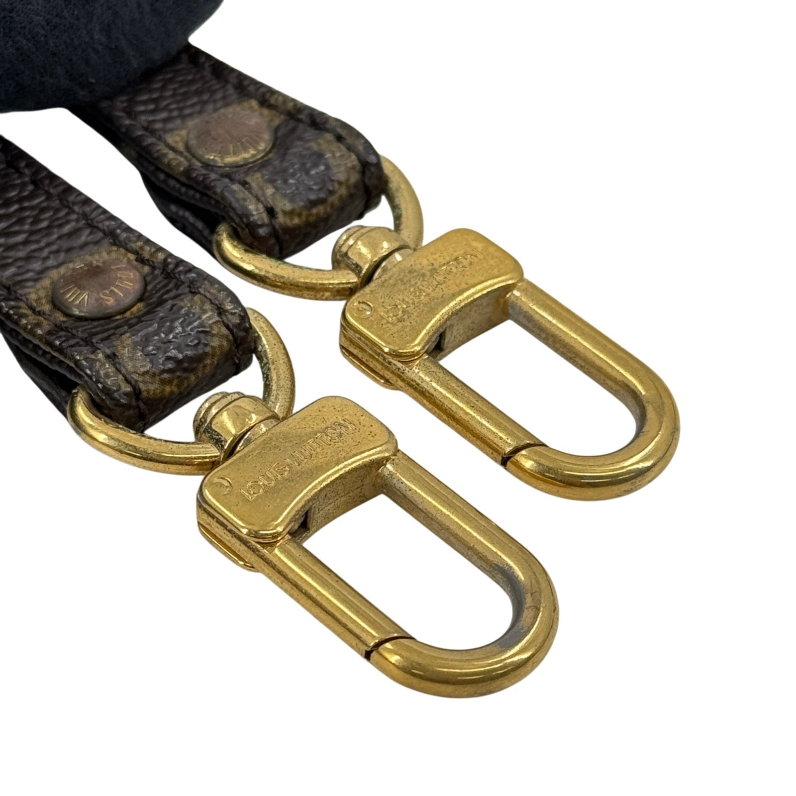 LOUIS VUITTON Non-Adjustable Shoulder Strap Monogram Canvas Gold Tone Clasp