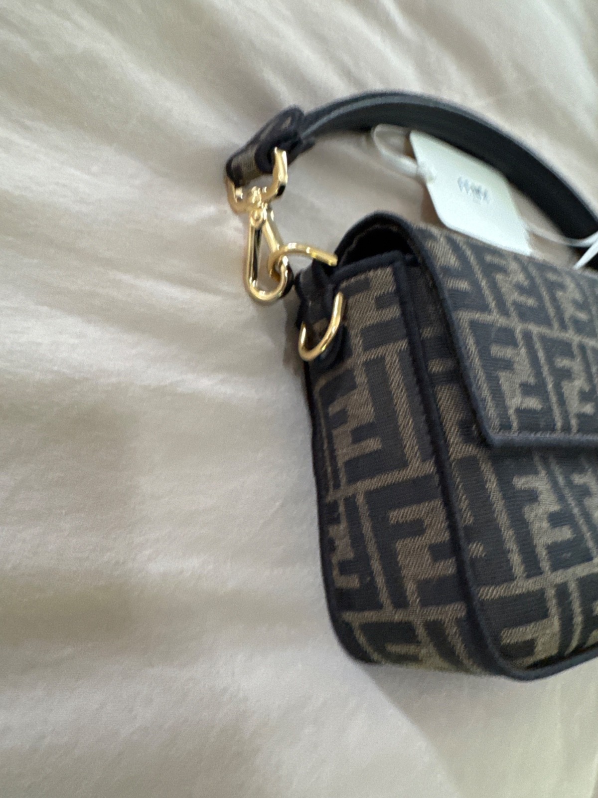 Fendi Baguette Shoulder Bag Brown Canvas Medium size