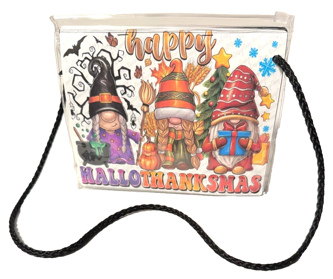 HAPPY HALLOWTHANKSMAS FUN HANDBAG! PERSONALIZE BACK w/Photos, Images, ANYTHING!