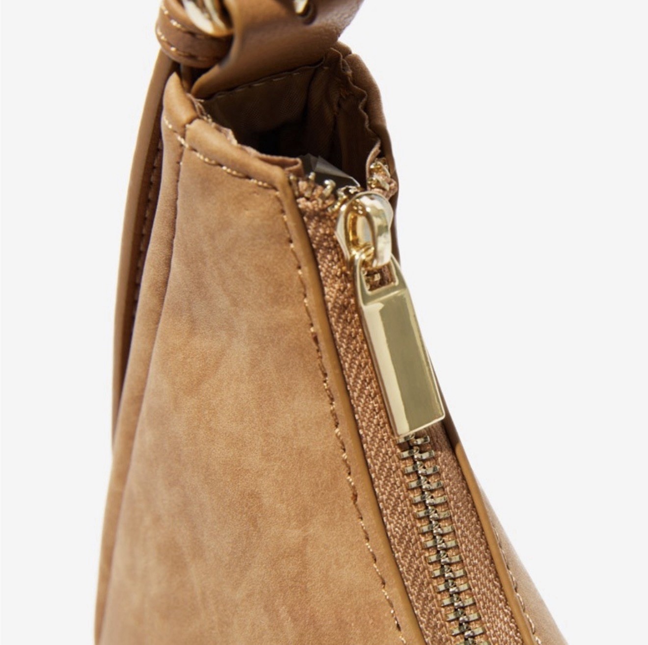 4TH & RECKLESS Una Faux SuedeCrescent Bag Shoulder Purse / Hobo bag in brown tan