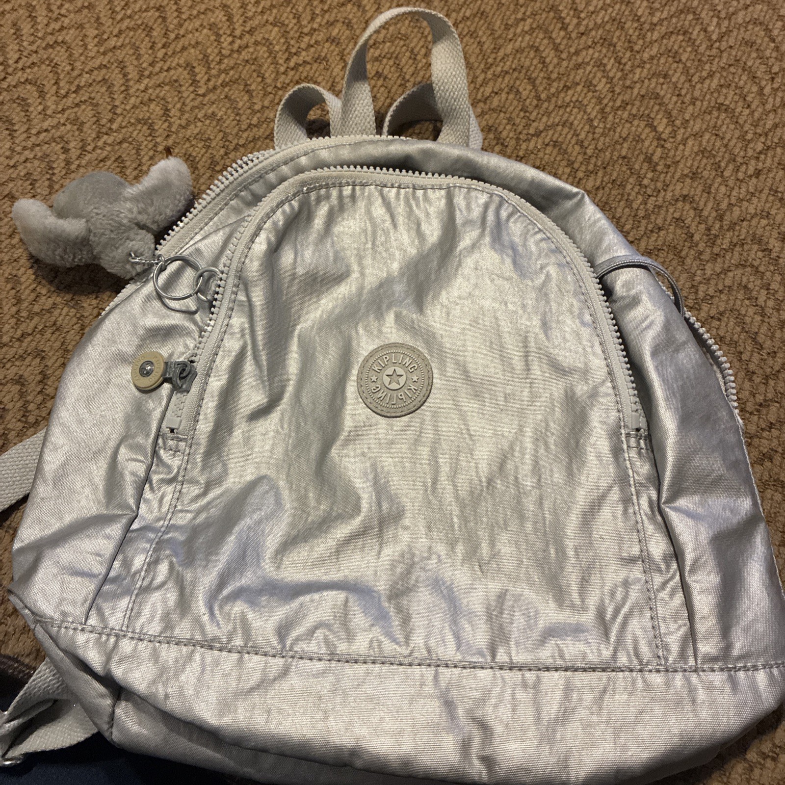 Kipling Challenger II Metallic Backpack Gray Gorilla